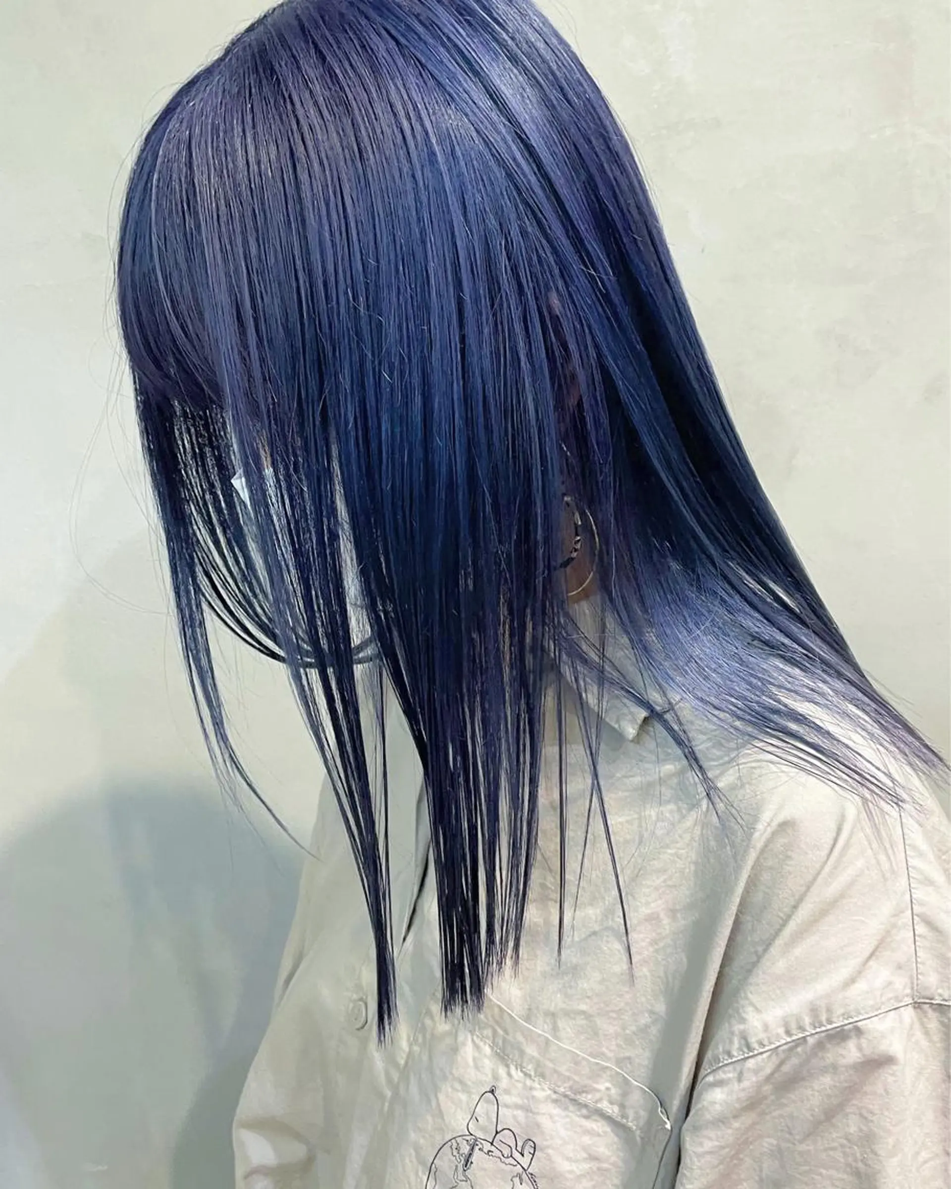 セミロング カラー ブルーカラー ネイビーカラー ヘアカラー トリートメント ヘアセット 💐ナチュラルヘア Kroda💐のヘアスタイル