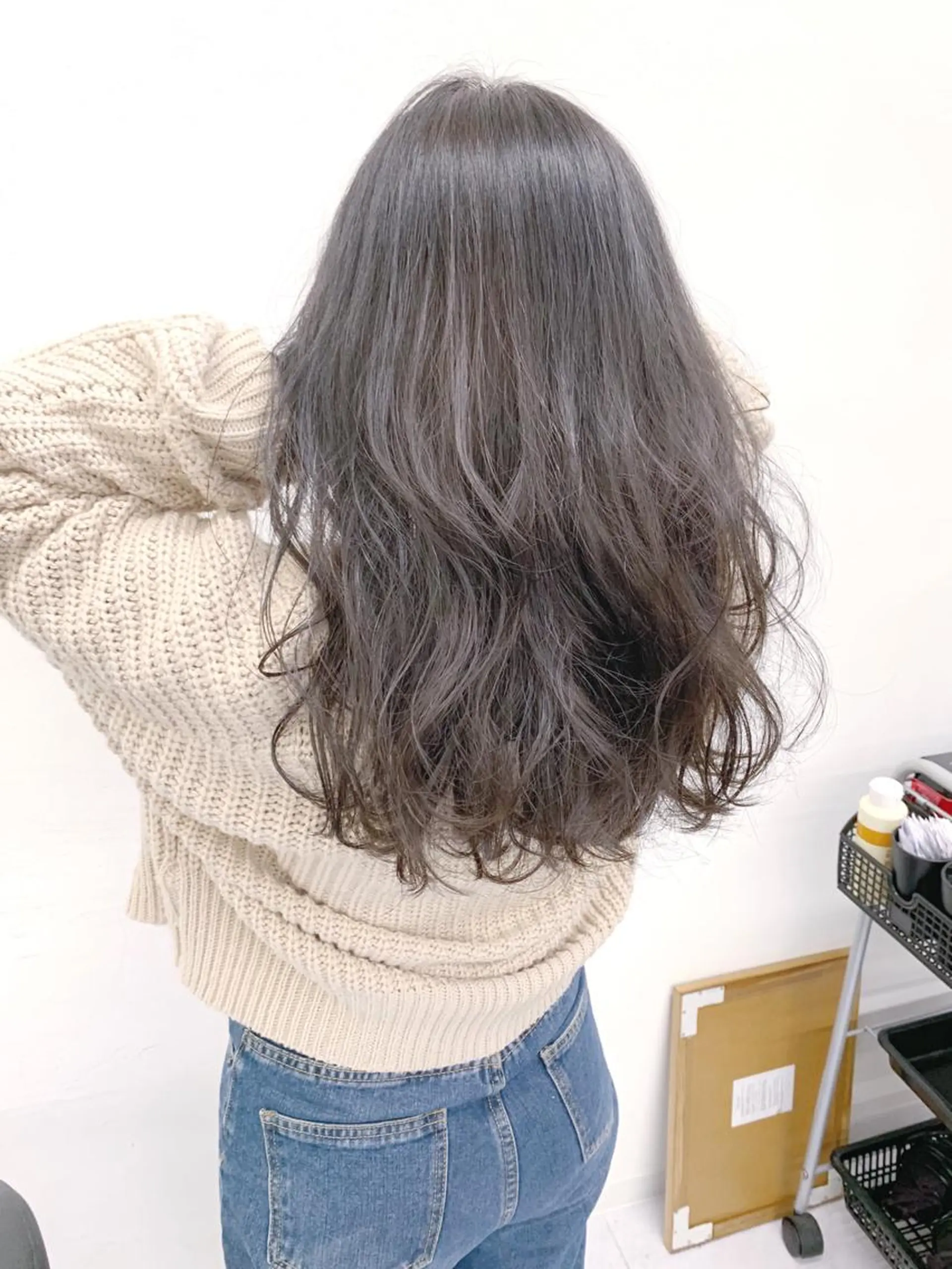 ミディアム カラー カット ヘアカラー トリートメント ヘアセット 柔らかbeige モトキのヘアスタイル