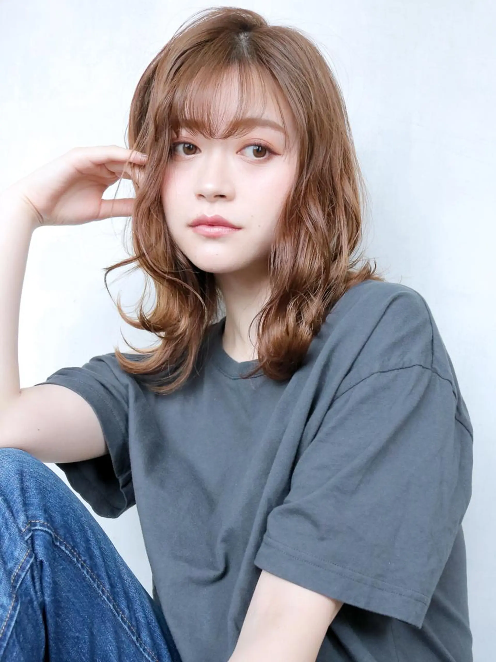 ミディアム カラー パーマ ヘアアレンジ ITbyALBUM 浦和店のヘアスタイル