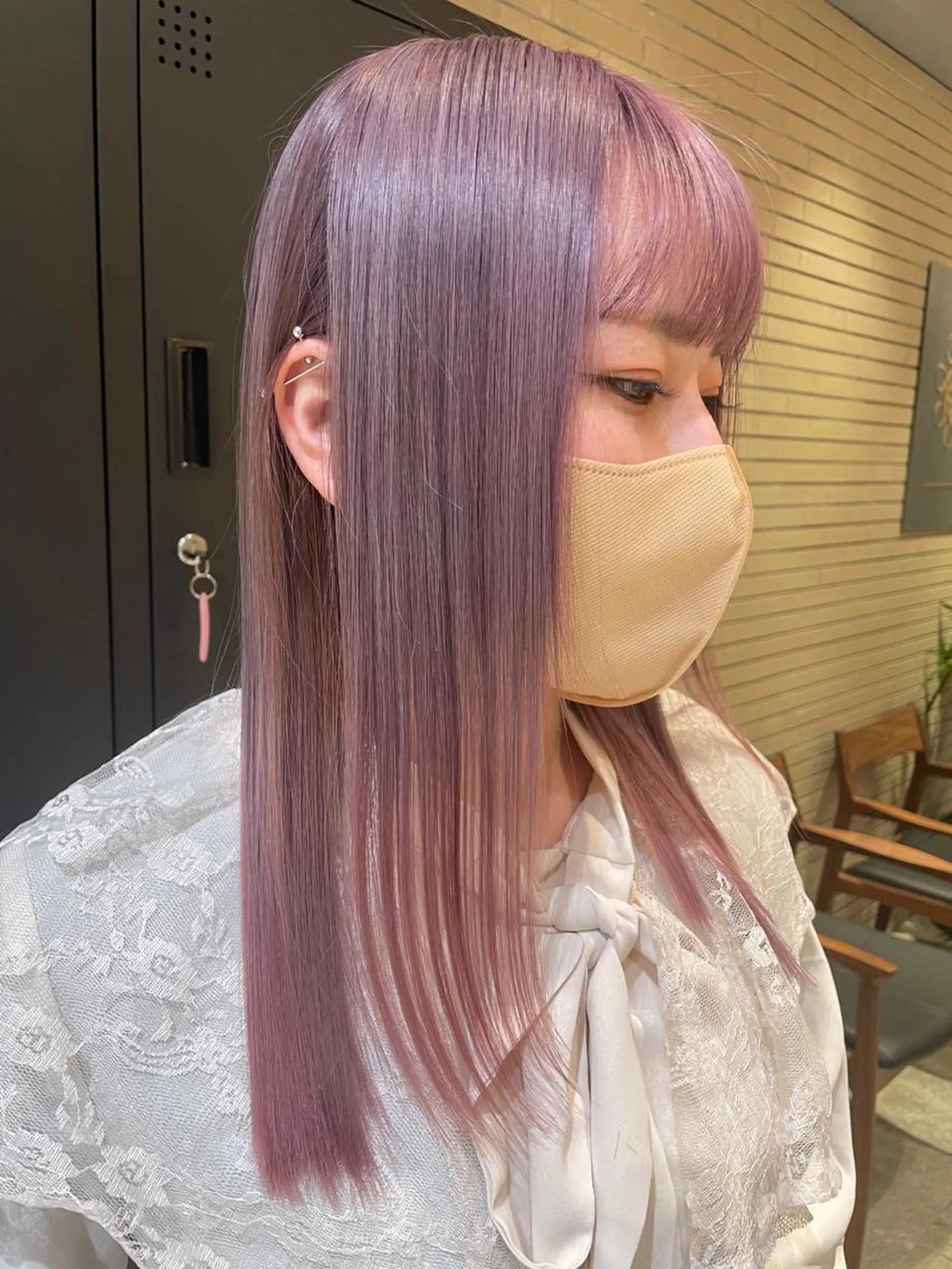 ロング カラー アッシュ バレイヤージュ ブリーチ 透明感カラー ダブルカラー lafith hair dope所属・[外国人風カラー] 店長 田中健太のヘアスタイル