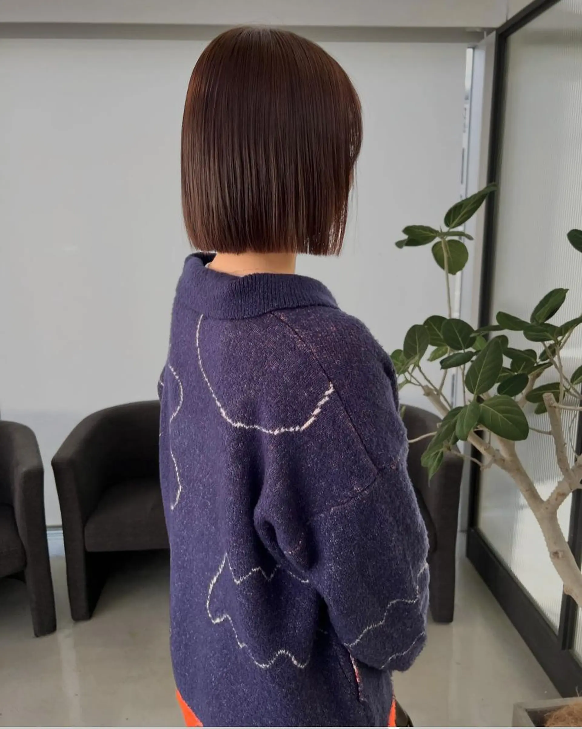 ショート 切りっぱなしボブ ボブ 透明感カラー／ レイヤー／ボブのヘアスタイル