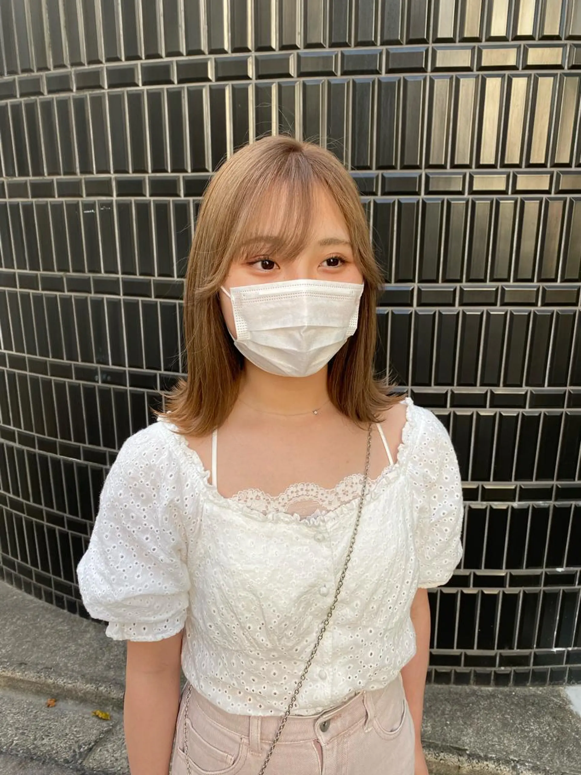 セミロング カラー ベージュカラー ミルクティーベージュ 鈴木/ミルクティー/ ブリーチ/ボブ/のヘアスタイル