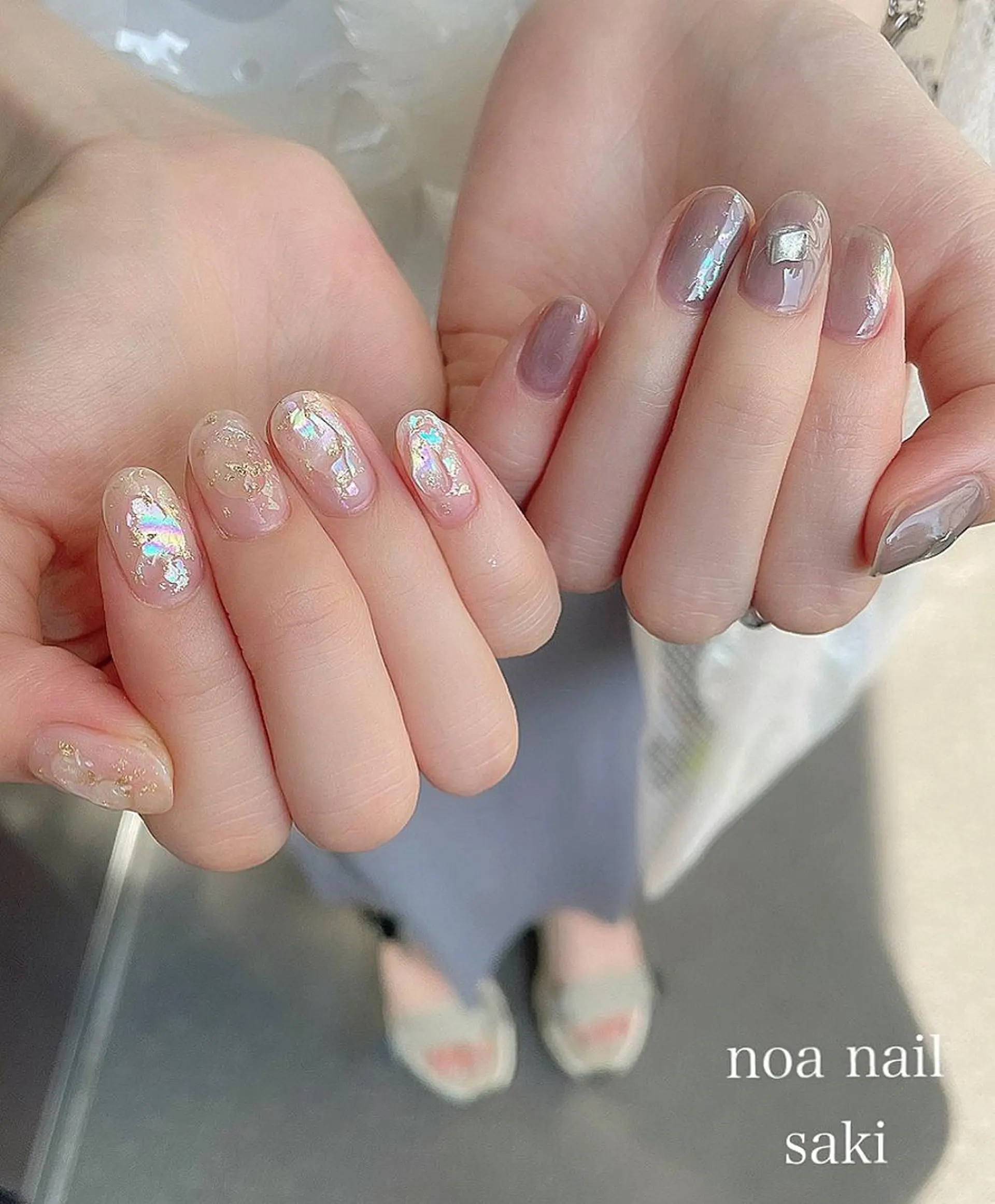 ネイル アートネイル オーロラネイル ジェルネイル 氷ネイル・うるうるネイル ミラーネイル nailsalon noa所属・nailsalon noaのネイルデザイン