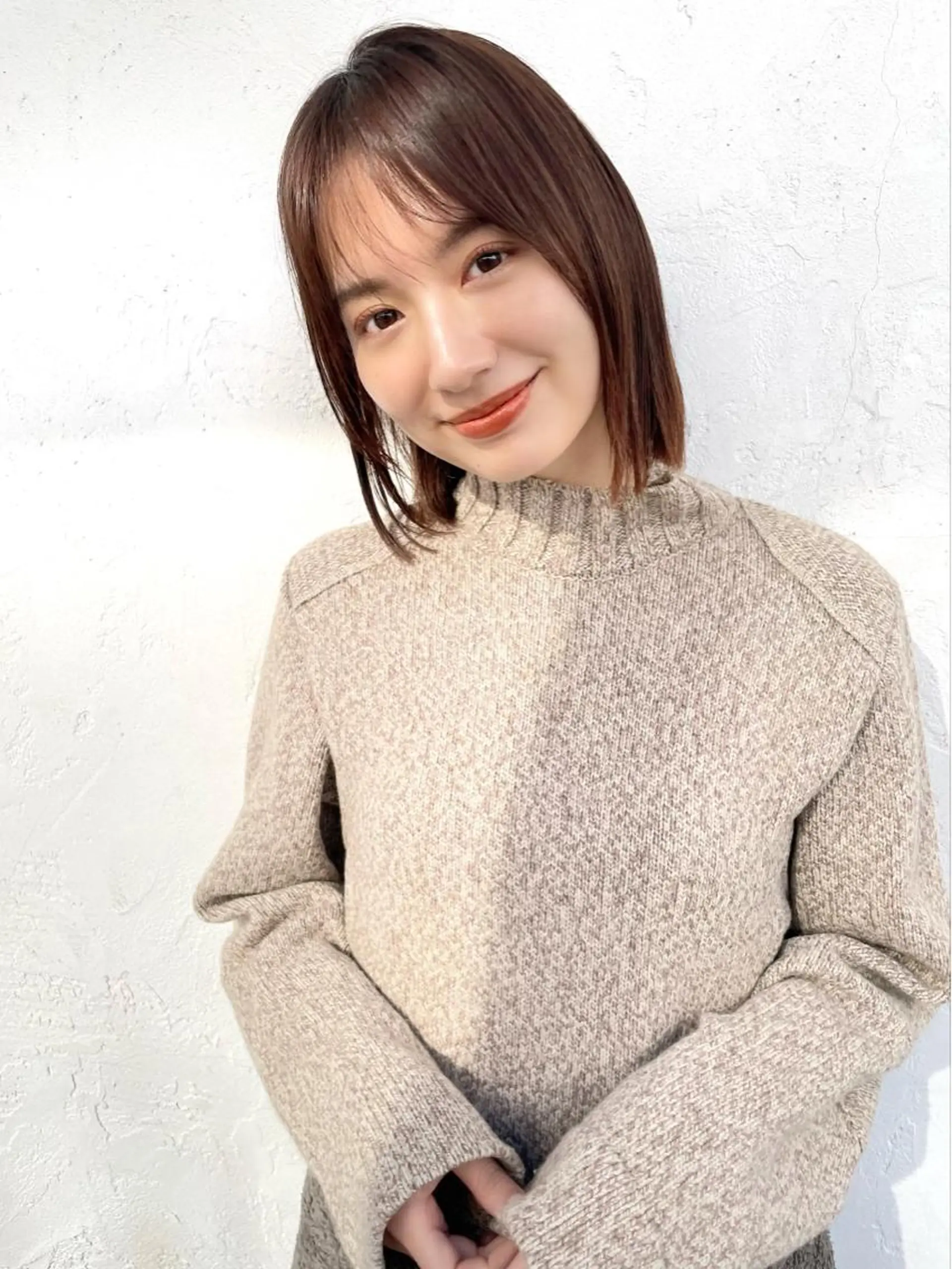 ミディアム カラー 結べるレイヤーボブ くびれLady表参道のヘアスタイル