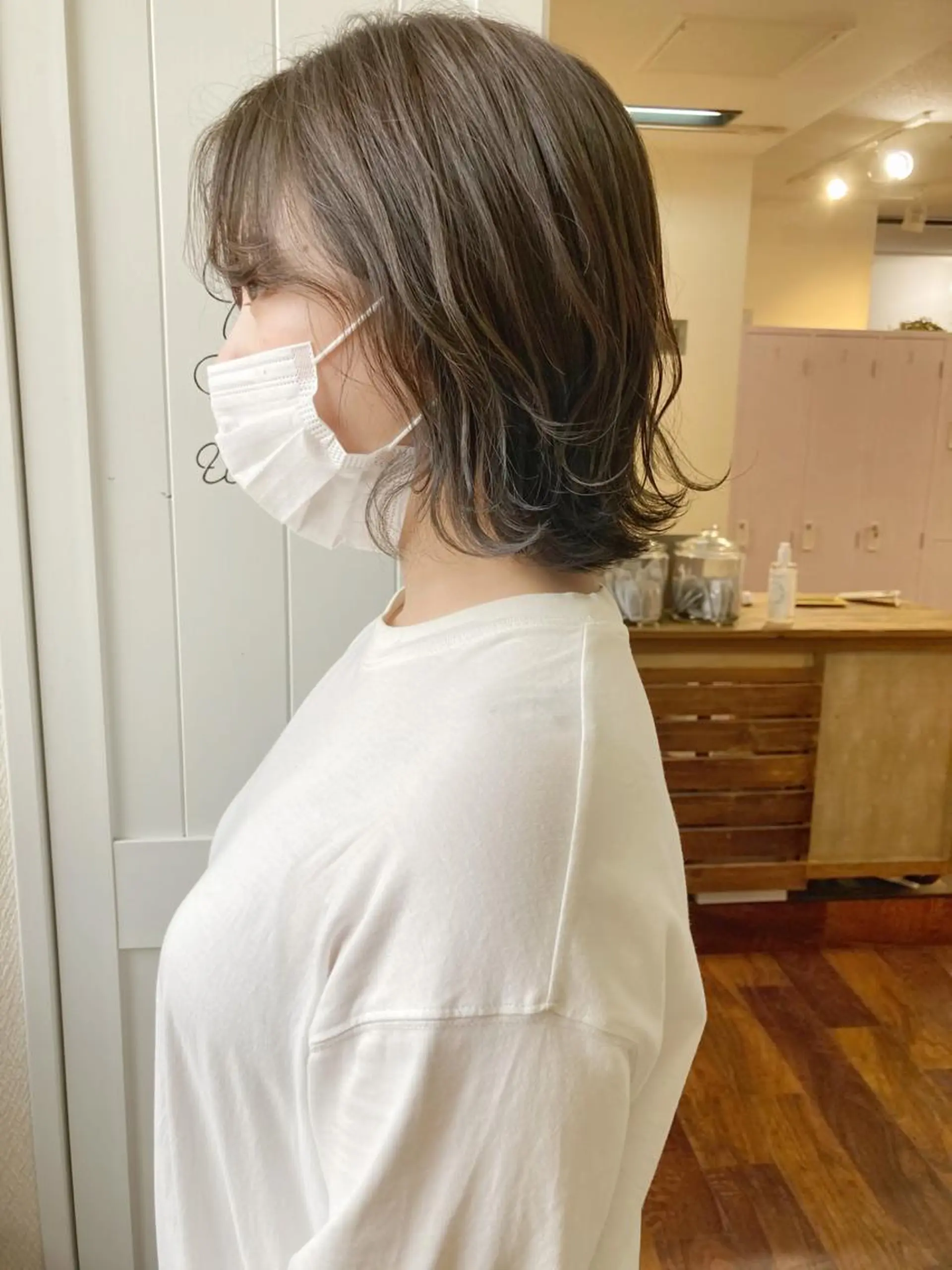 ミディアム カラー アッシュ ベージュカラー 小木曽智美 /ボブ/ショートのヘアスタイル