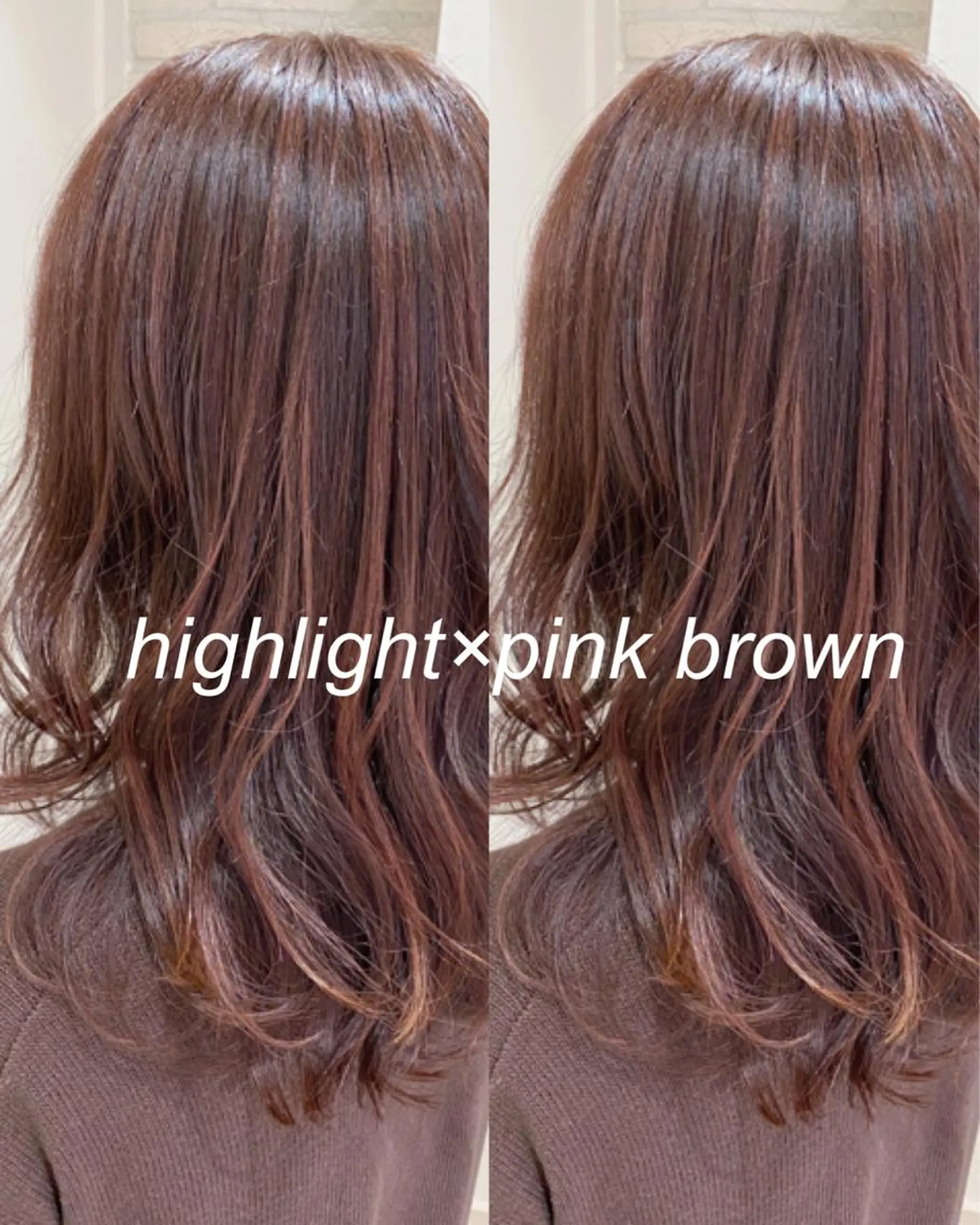 ミディアム カラー ハイライトカラー ピンクカラー ハイライト 横浜🍒ルーツカラー エクステ／RIEのヘアスタイル