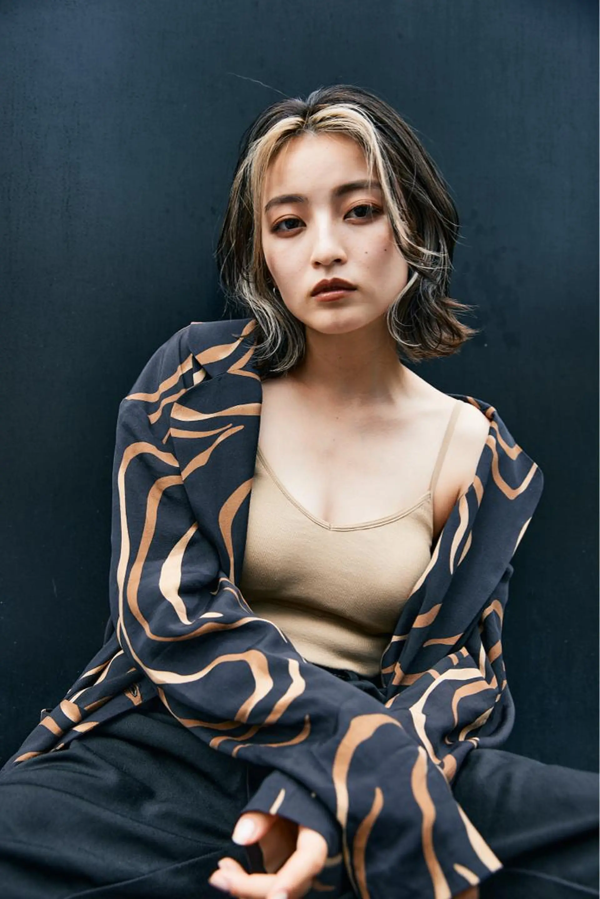 ショート カラー ヘアアレンジ ミストバング  フェイスフレーミング インナーカラー ブリーチダブルカラー ハイライト/山本喜熙のヘアスタイル