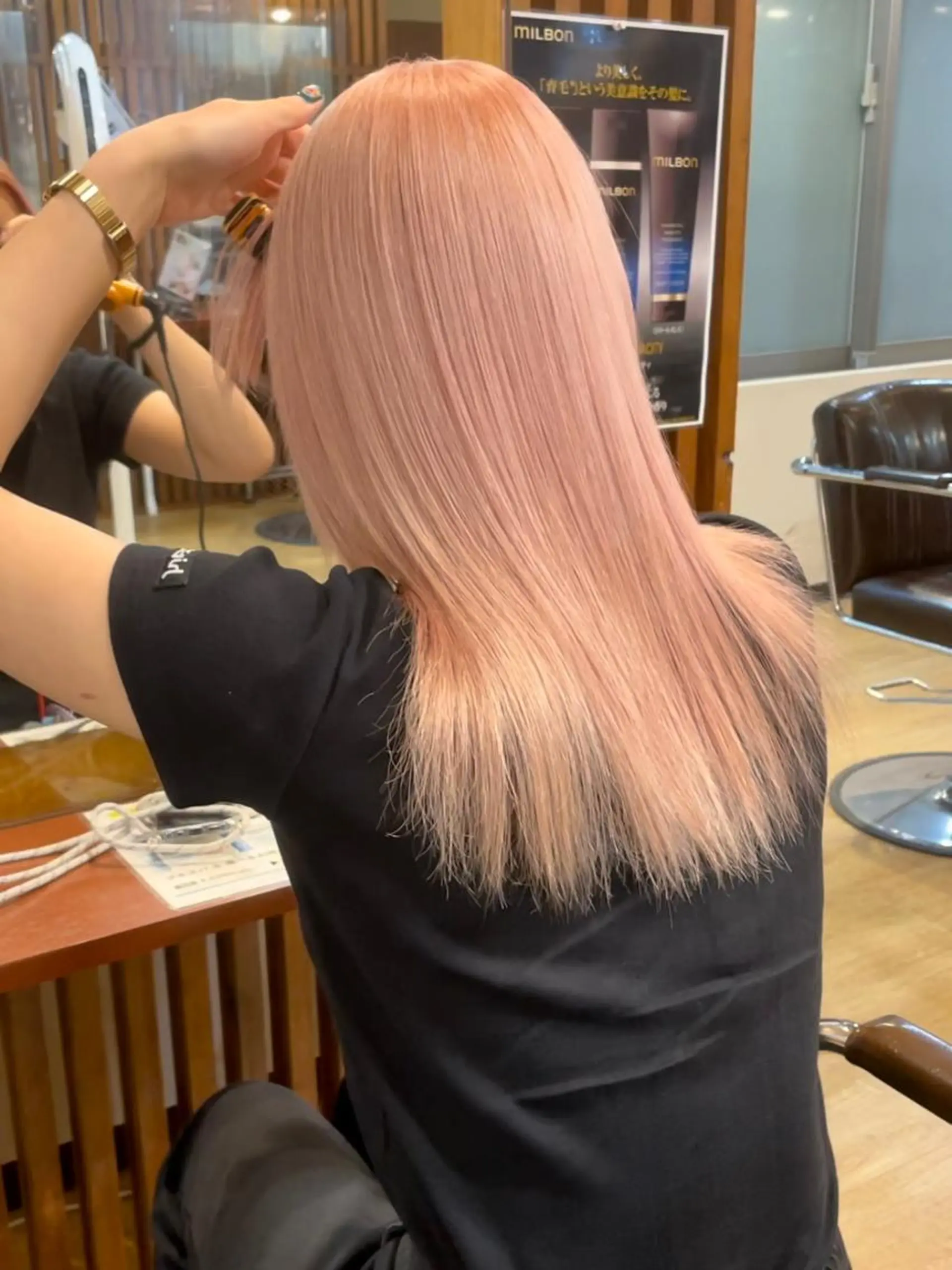 セミロング カラー ブリーチ ケアブリーチ 透明感カラー ピンクカラー ホワイトピンク senjyu GINZA所属・バレイヤージュ/ハイ ライト/庄司鉄平のヘアスタイル