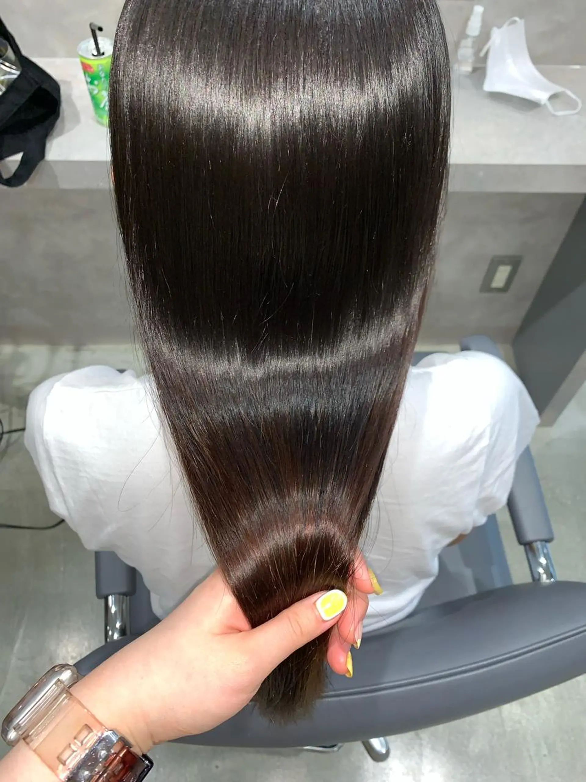 ロング カラー パーマ 新宿♥ハッシュカット 暖色カラー♥Unaのヘアスタイル