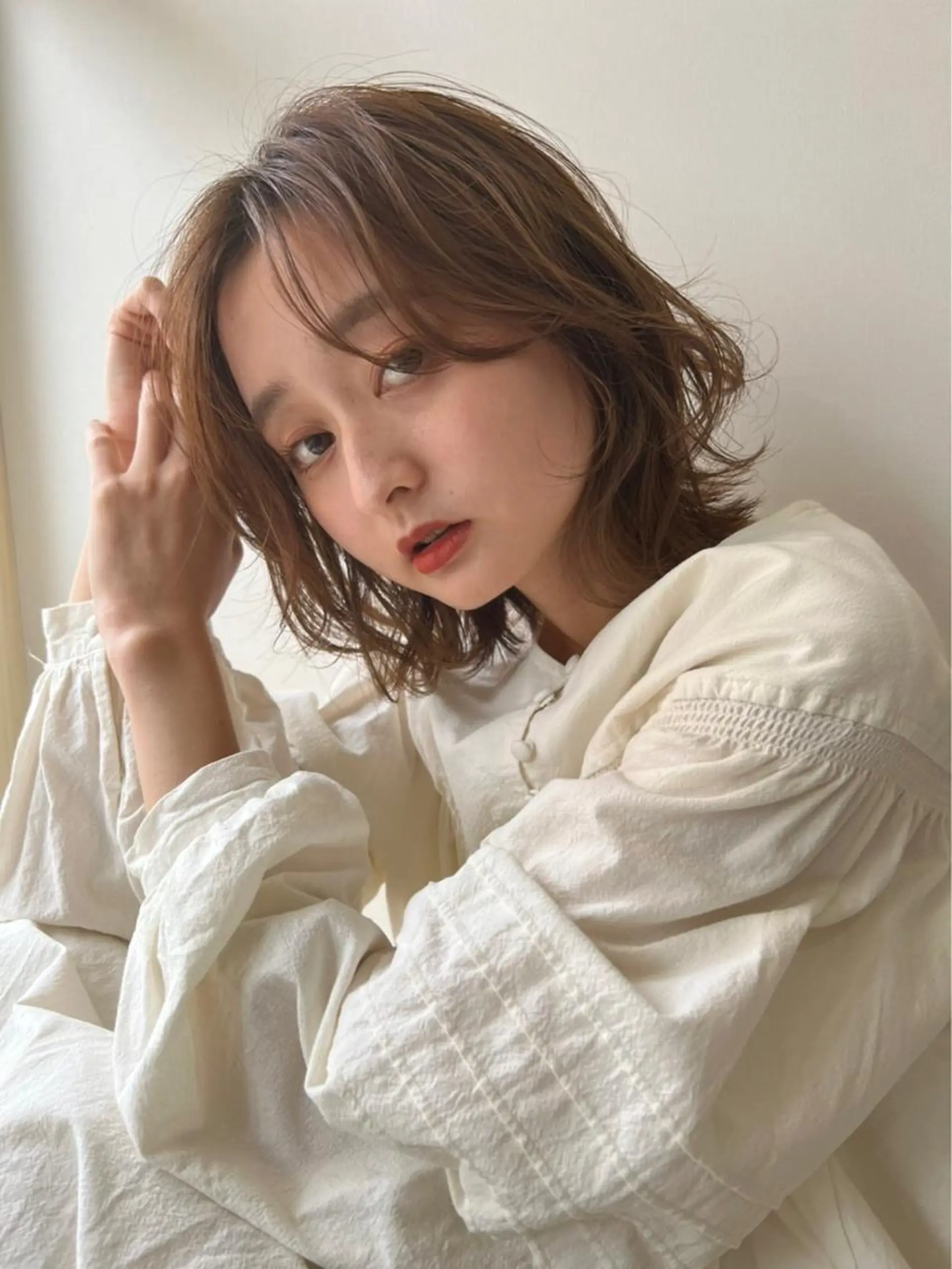 ミディアム カラー 大西 碧海のヘアスタイル