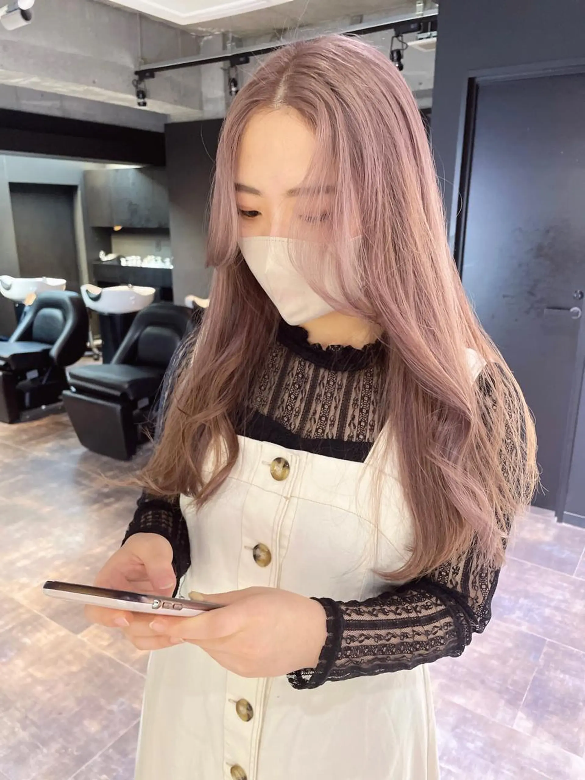 ロング カラー ベージュカラー ブリーチ 心斎橋/ブリーチ minamiのヘアスタイル