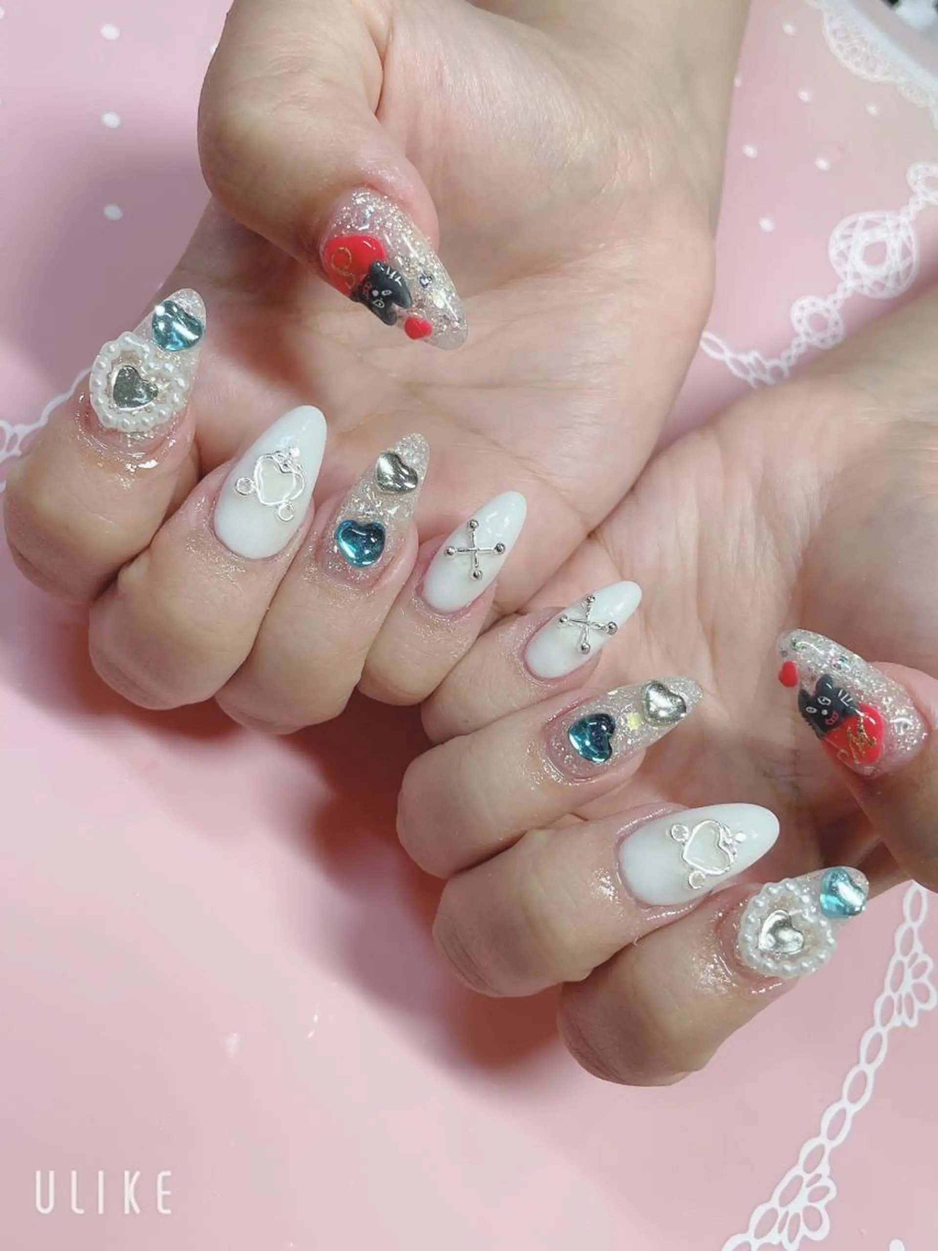 ミディアム ネイル ハンドネイル 《LB》ラブリエ Nail&eyeのマツエク・マツパデザイン