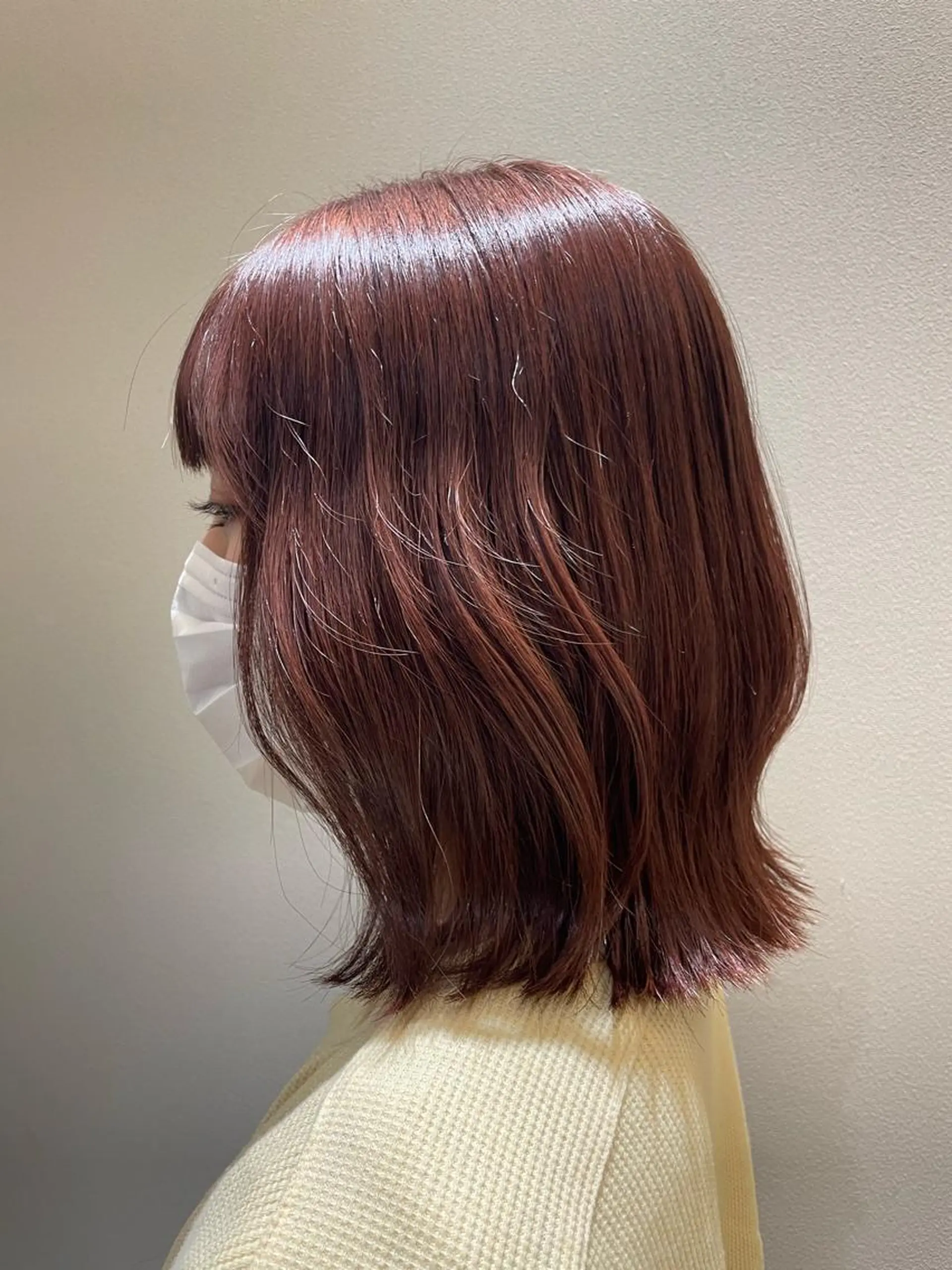 ミディアム カラー オレンジ ピンクカラー 骨格診断/似合わせ カットあさみななこのヘアスタイル