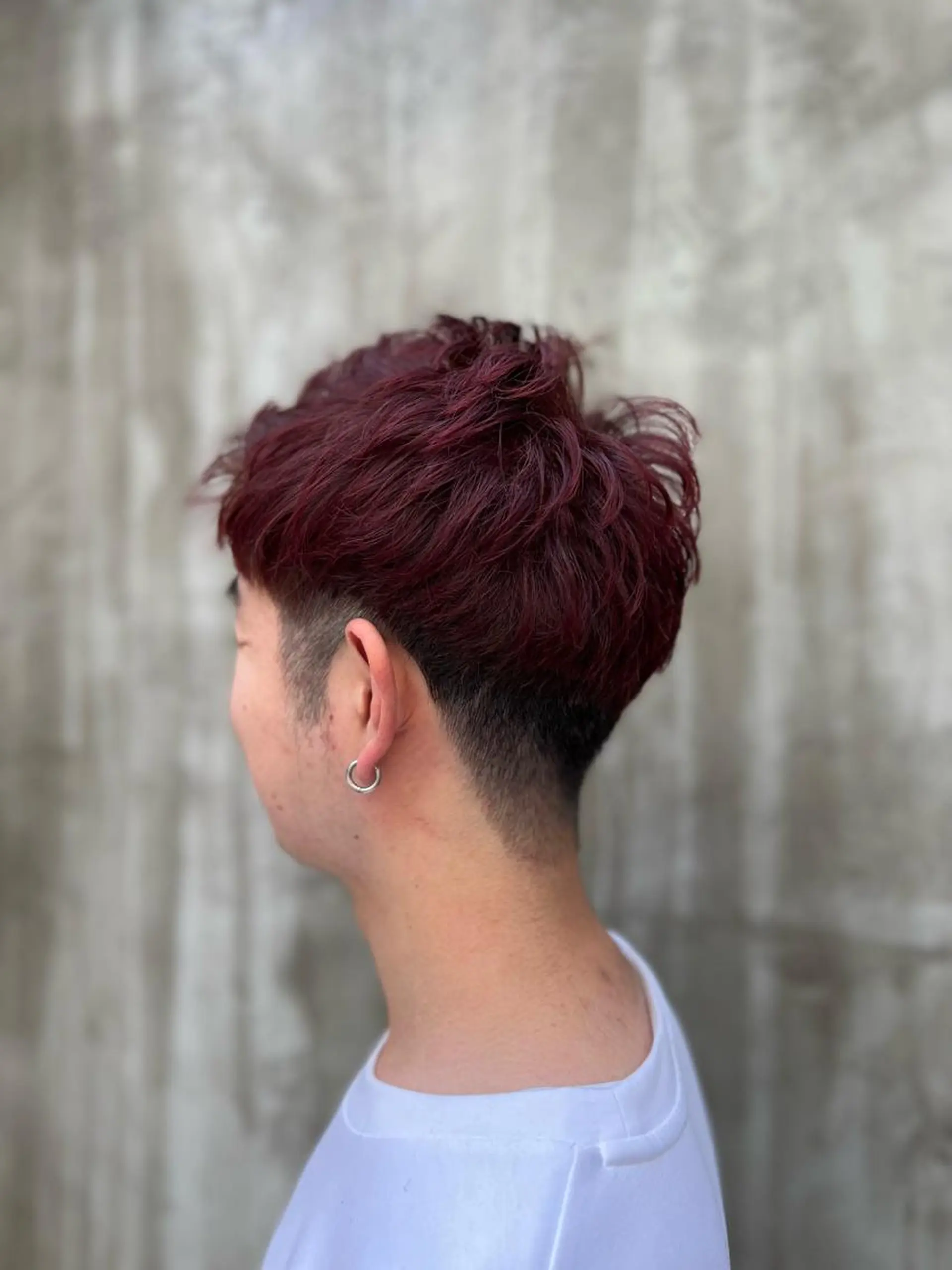 ショート カラー メンズ マッシュ レッドカラー ショートヘア 🍇おぐら めぐみ🍇のヘアスタイル