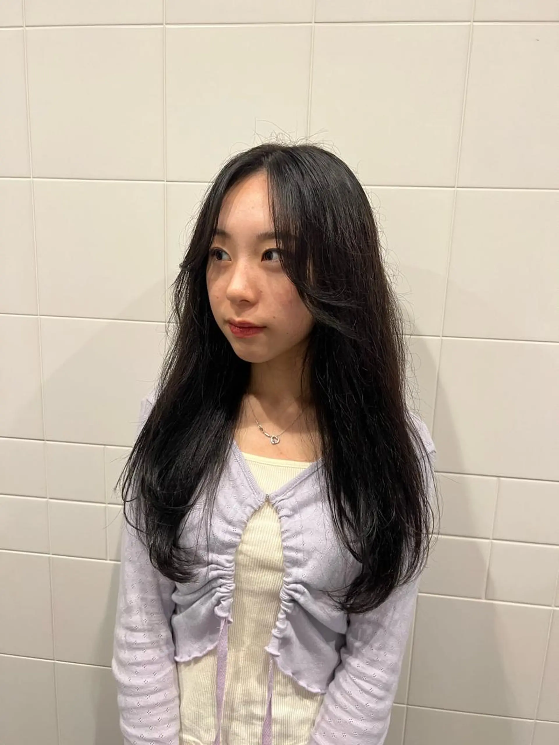 ロング カラー 黒髪 ブルーカラー ブルーブラック honen RUKAのヘアスタイル