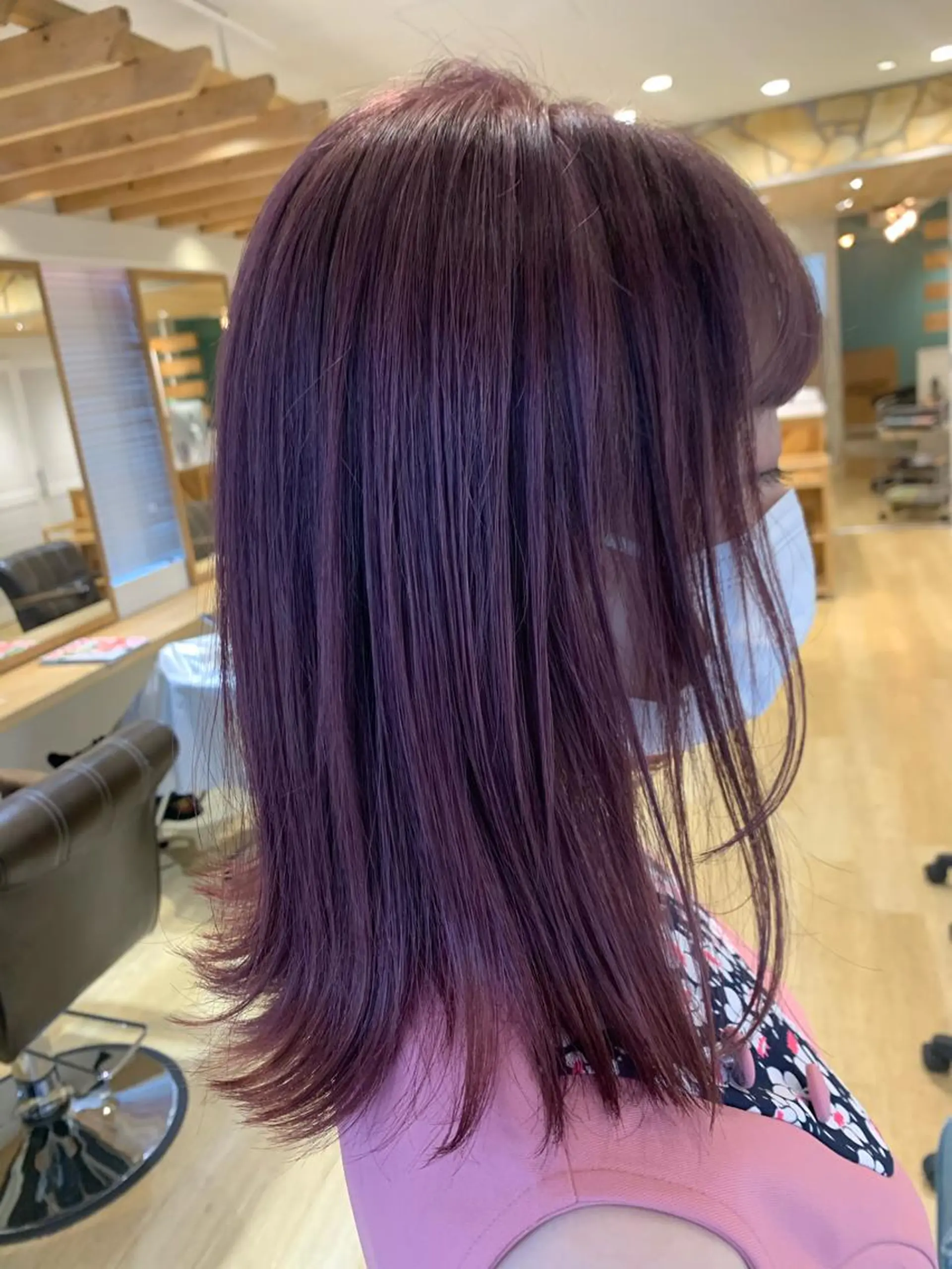 ミディアム ピンクラベンダー ヘアカラー トリートメント 渋谷ハイトーン/ デザインカラー阿部のヘアスタイル