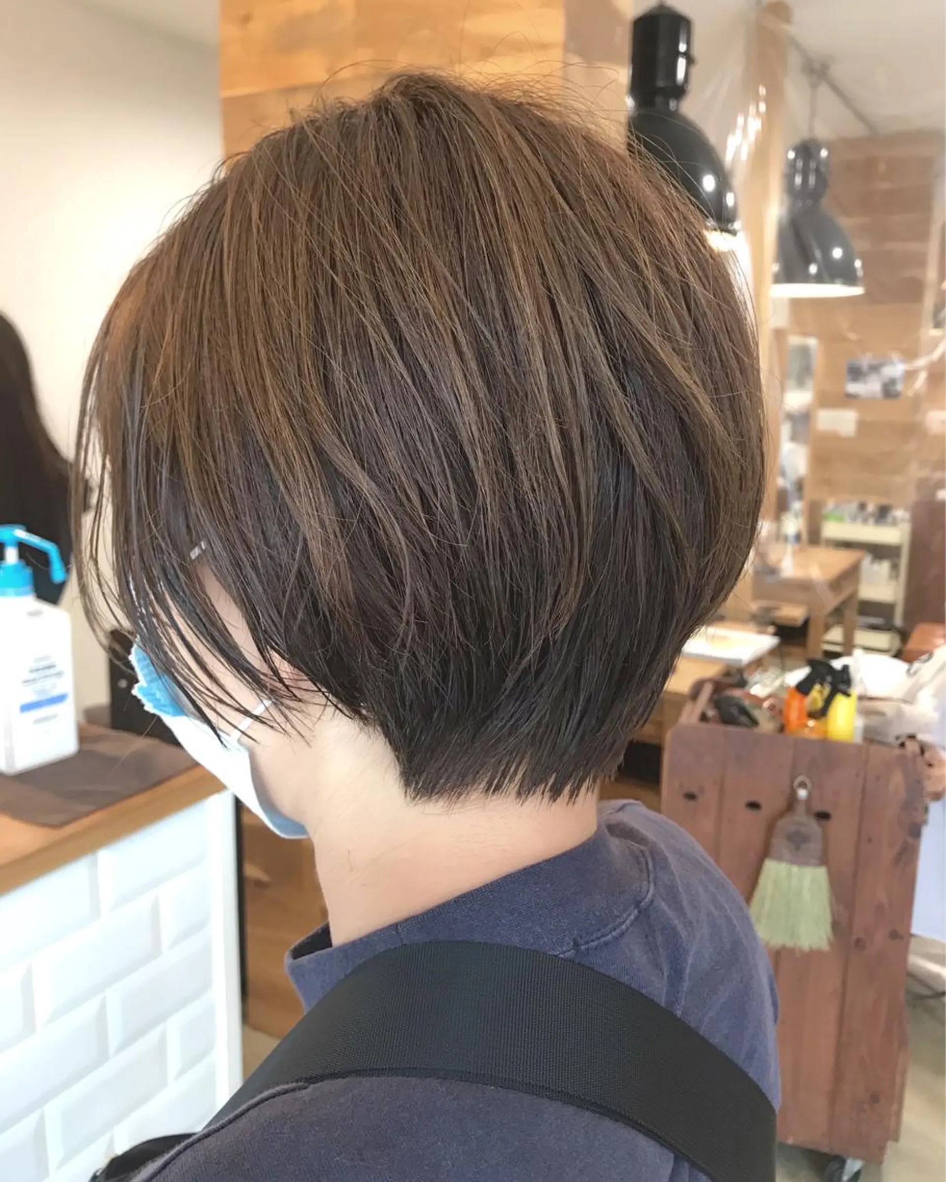 ショート カラー 暖色カラー🍊 ボブ🌿顔周りcutのヘアスタイル