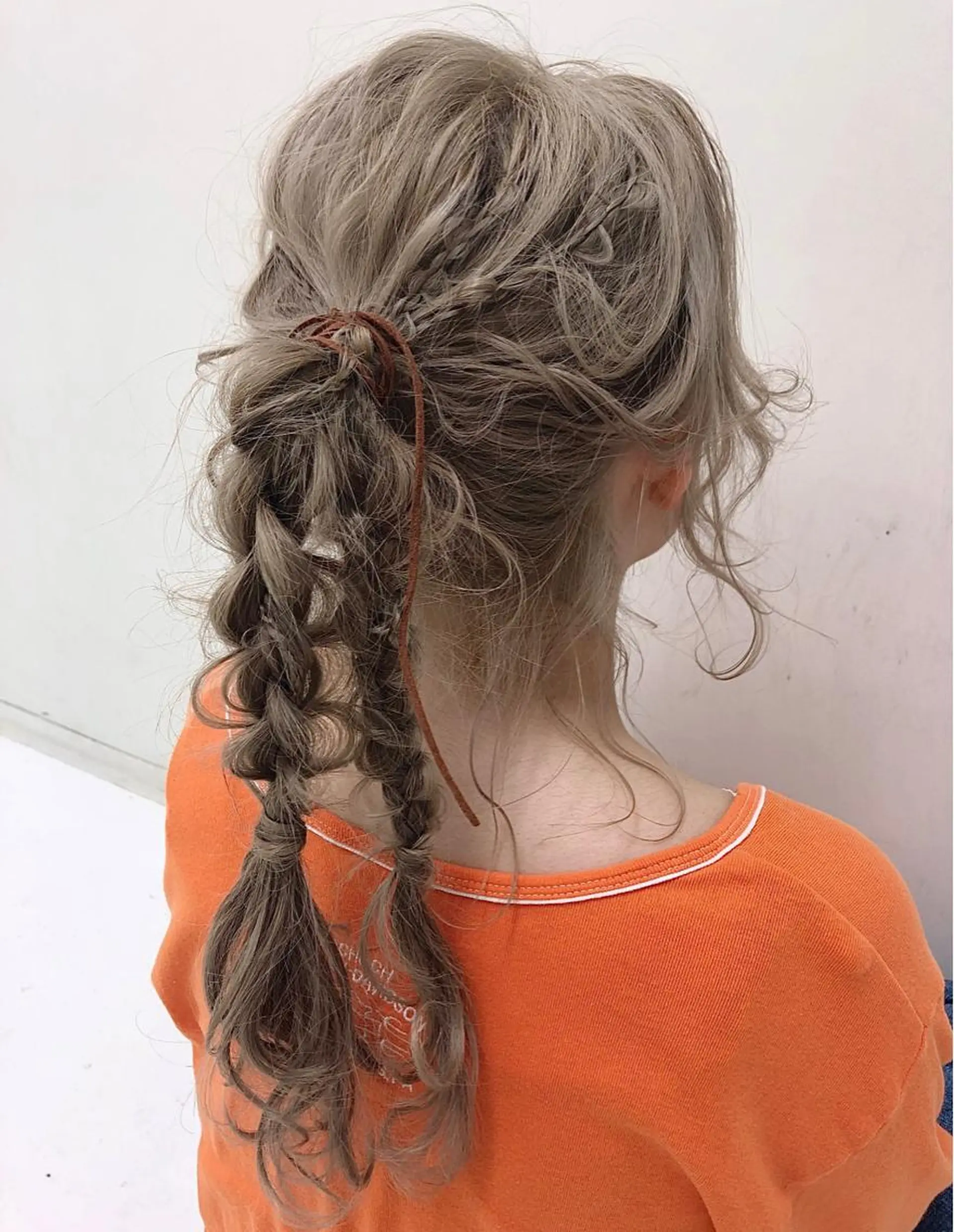 ロング ヘアアレンジ ポニーテール ヘアセット 【ピンク/韓国ヘア/ ヘアセット】亜海のヘアスタイル