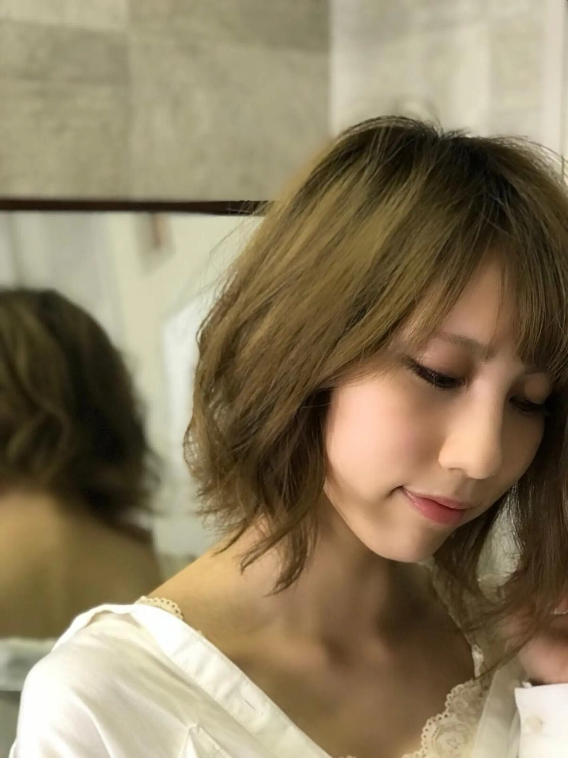 ミディアム カラー ヘアカラー トリートメント 渋谷宮益坂 omoのヘアスタイル