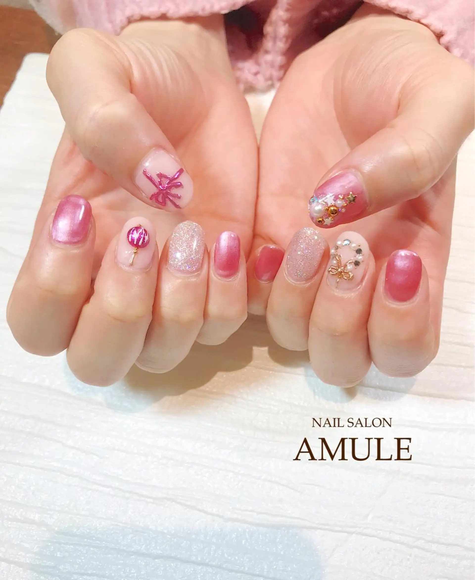 ネイル 冬ネイル クリスマス ハンドネイル NAILSALON AMULEのネイルデザイン