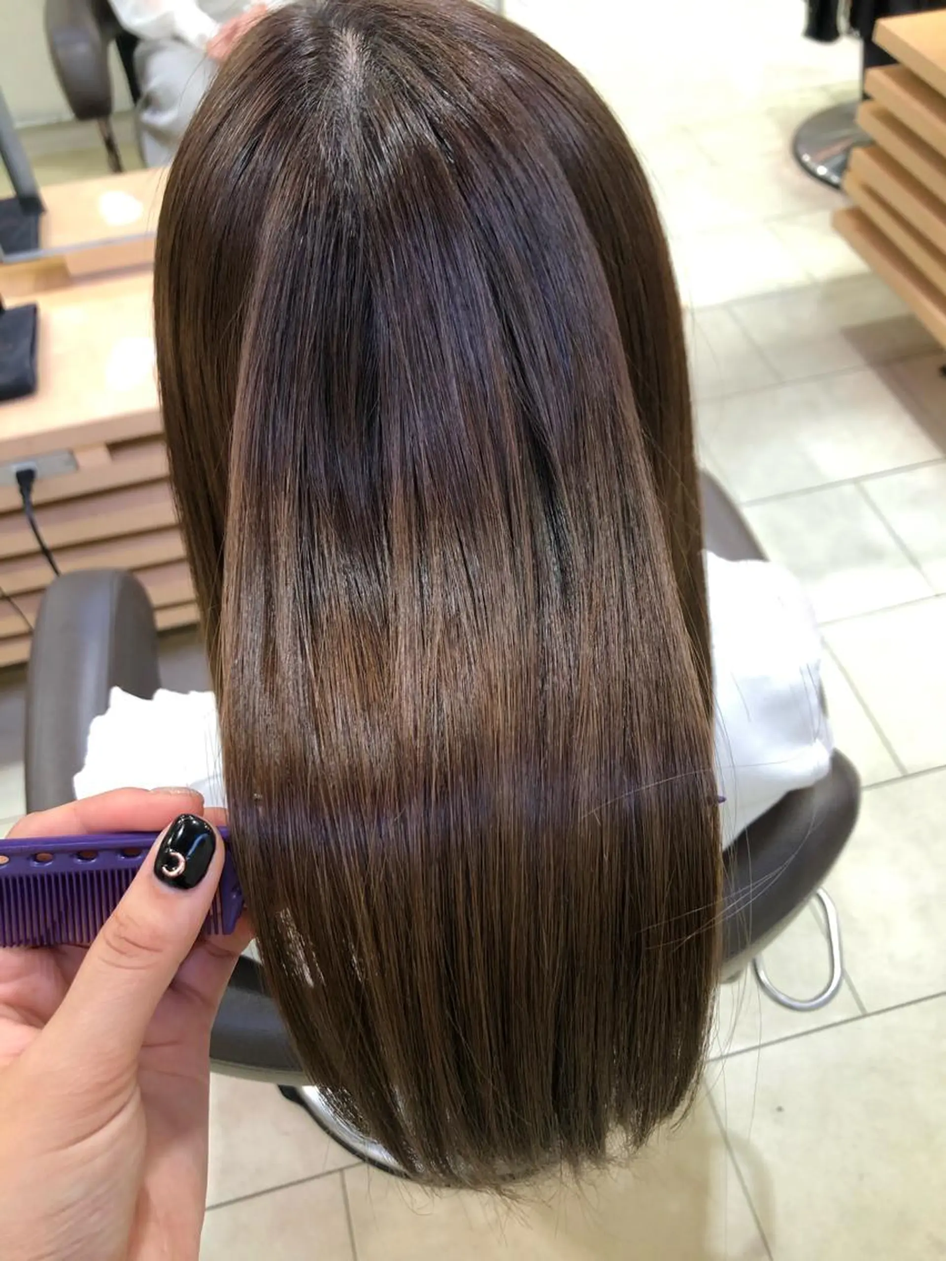 セミロング 髪質改善 トリートメント 艶髪カラー🫧 髪質改善🪽萩原のヘアスタイル