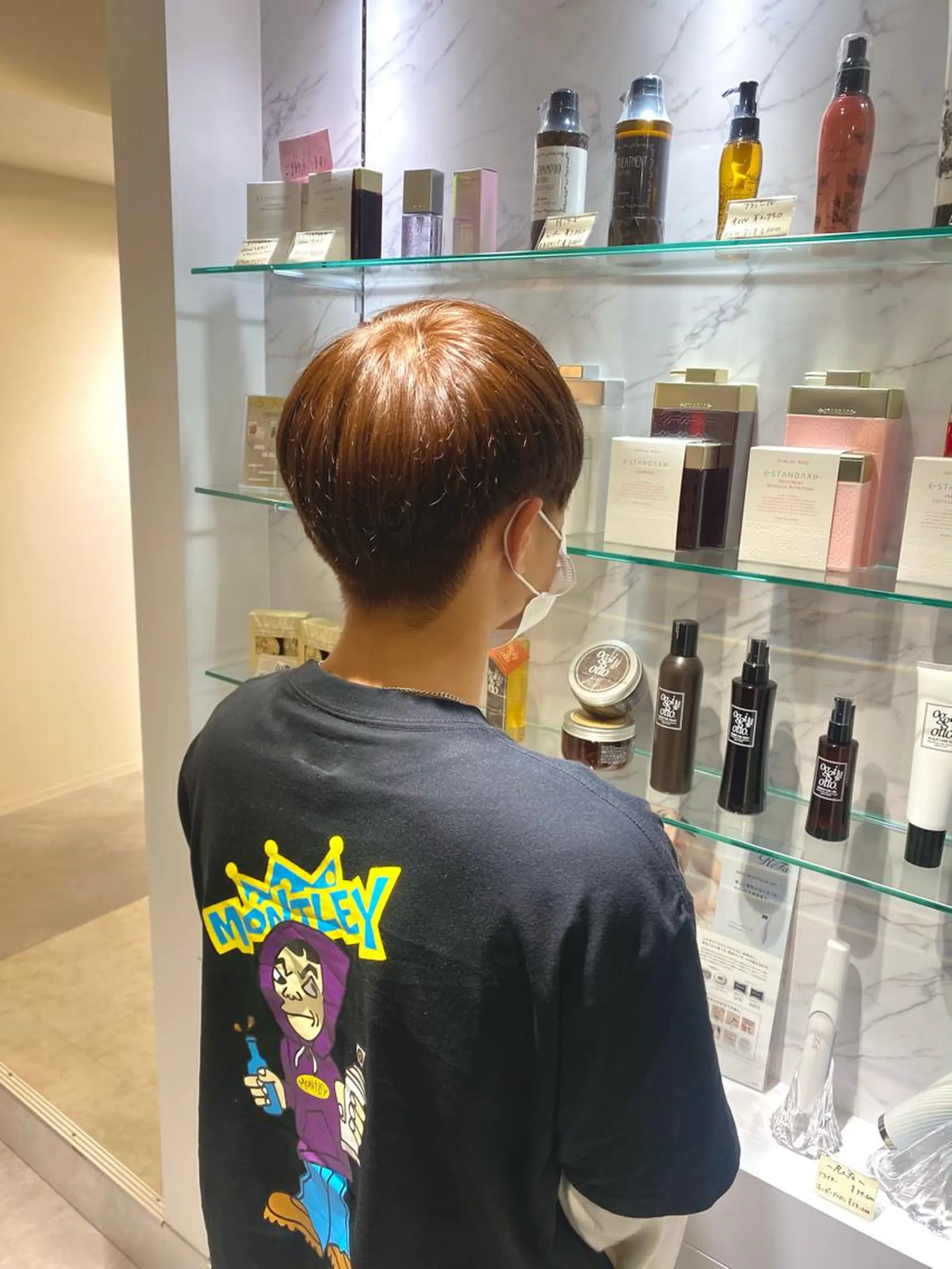 カラー ベージュカラー ブリーチ ミルクティーベージュ ブリーチなしカラー ヘアカラー 縮毛矯正とレイヤー /杉村凜汰郎のヘアスタイル