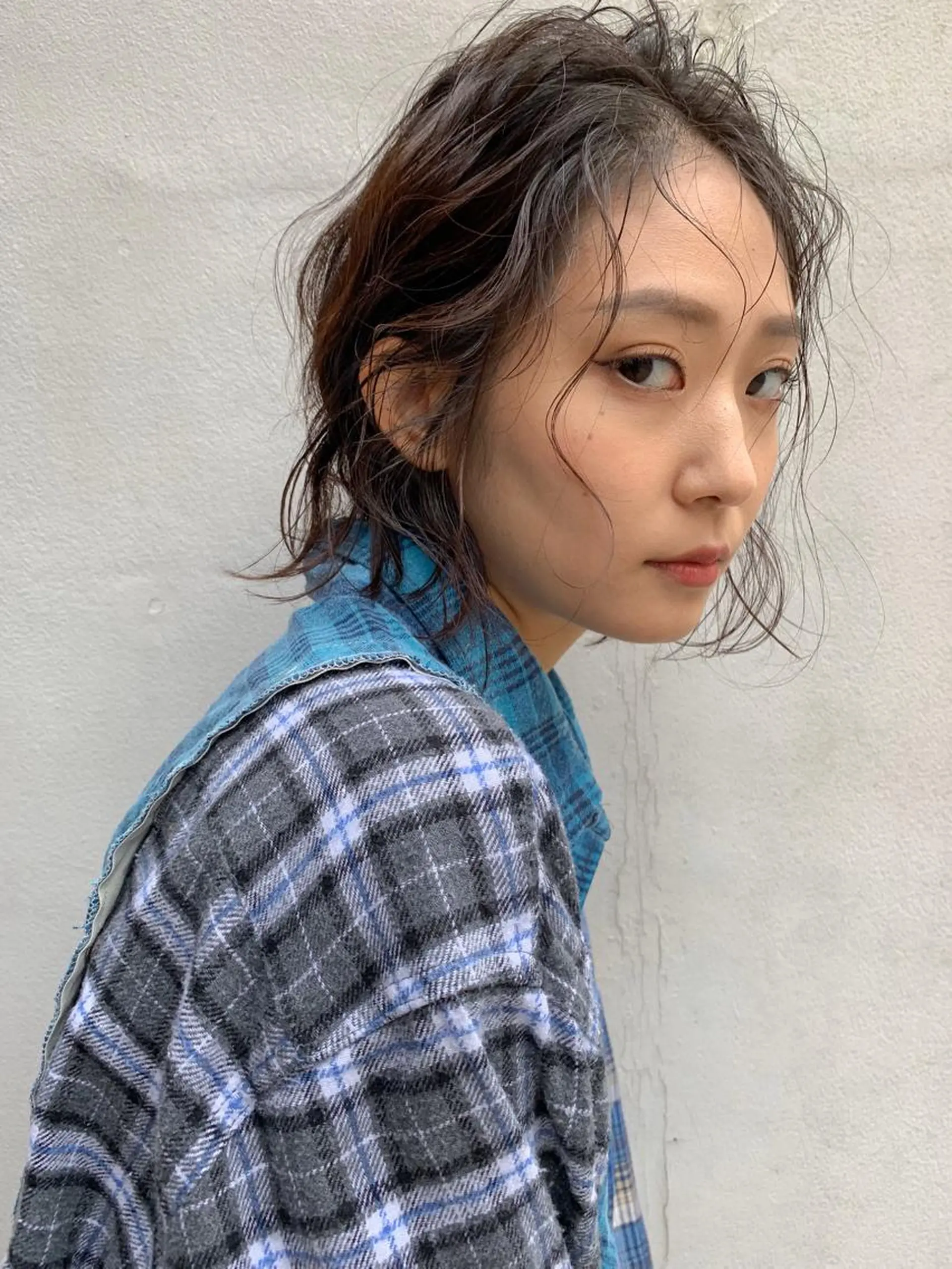 ミディアム カット ヘアカラー トリートメント nessヤマサキ リュウタのヘアスタイル