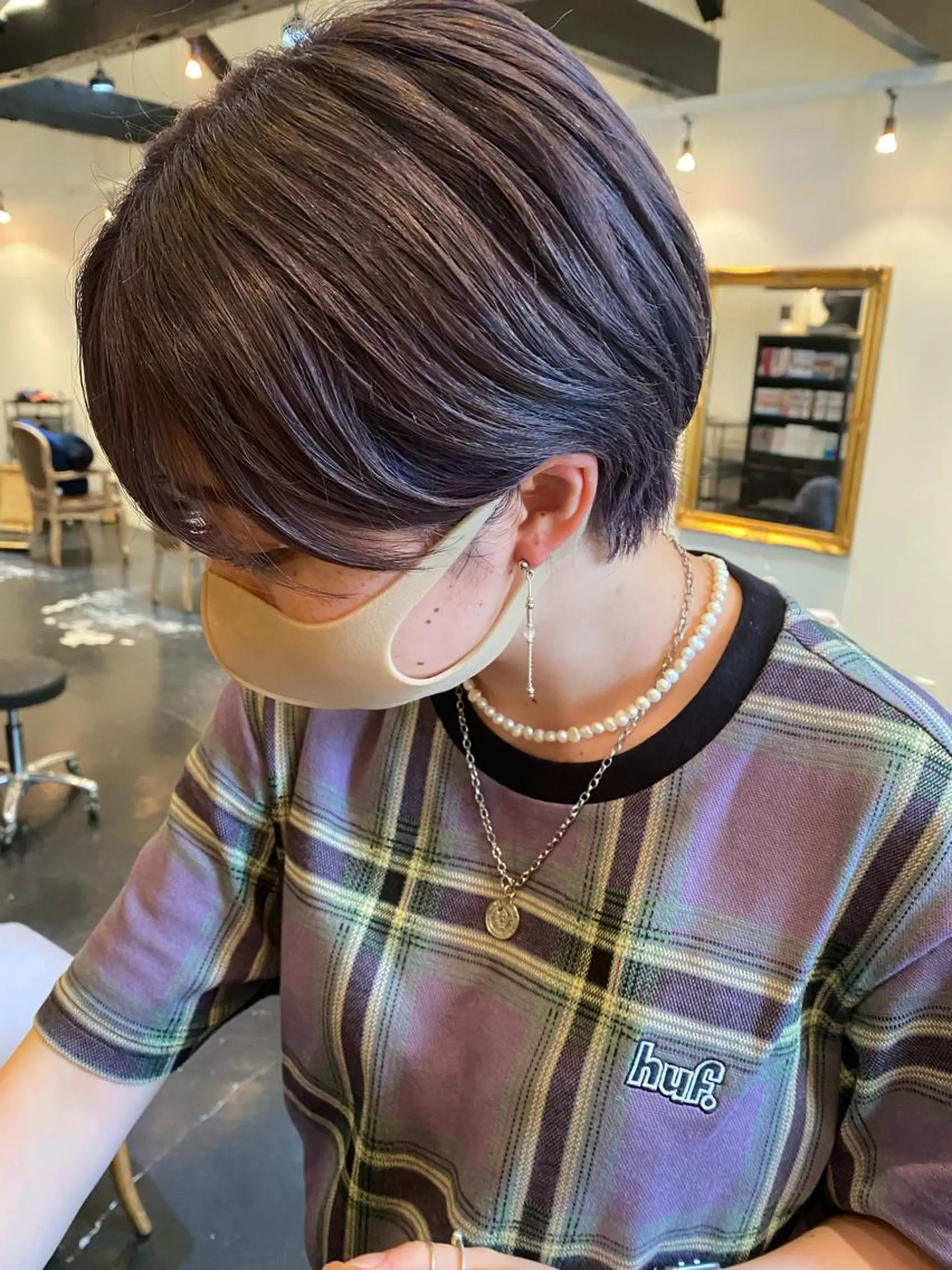 ショート カラー ブリーチ ラベンダーカラー カット ヘアカラー トリートメント tonari 梅田、中崎町のヘアスタイル