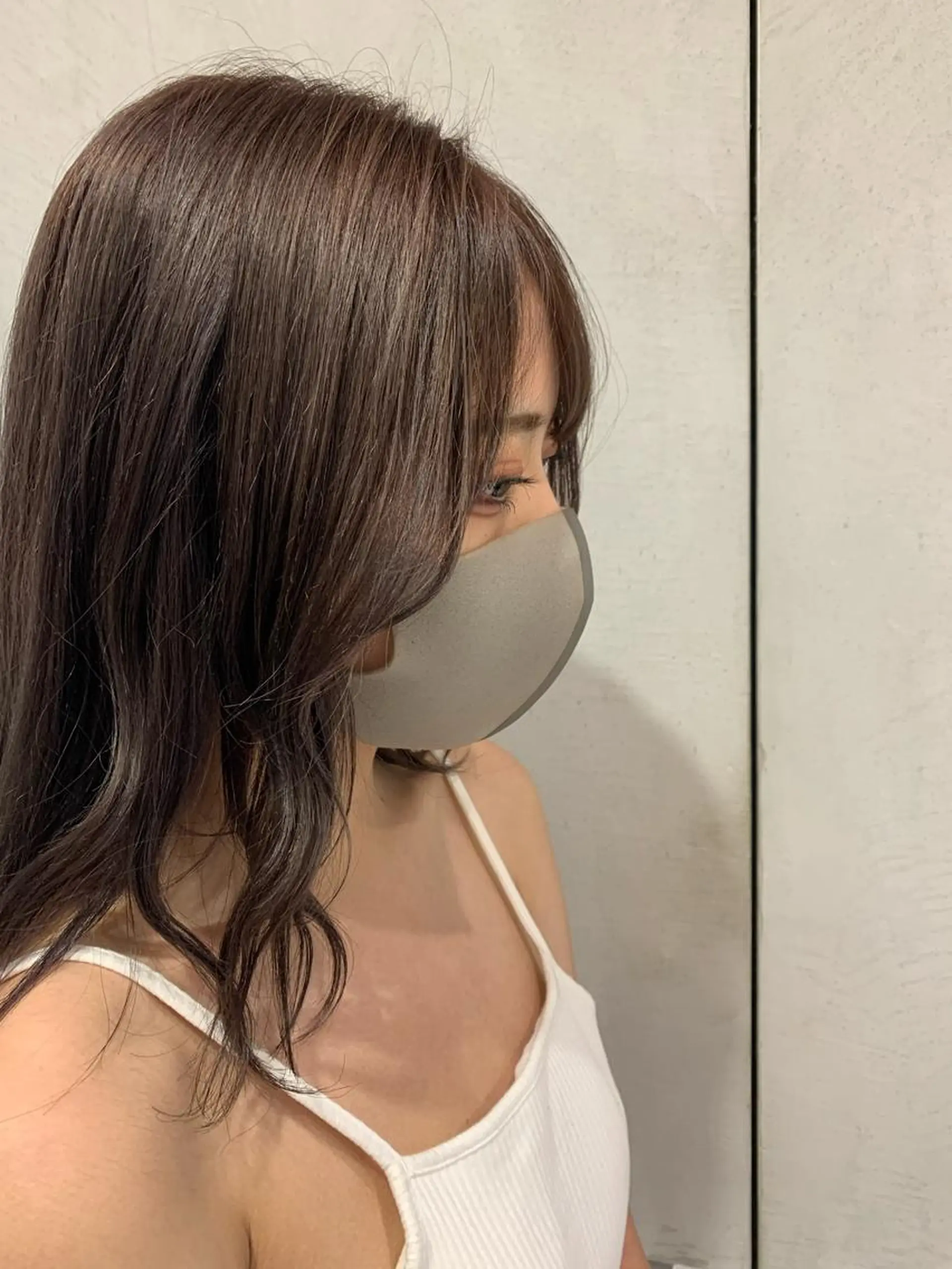 ミディアム ラベンダーベージュ 透明感 カラー✨有坂映哉のヘアスタイル