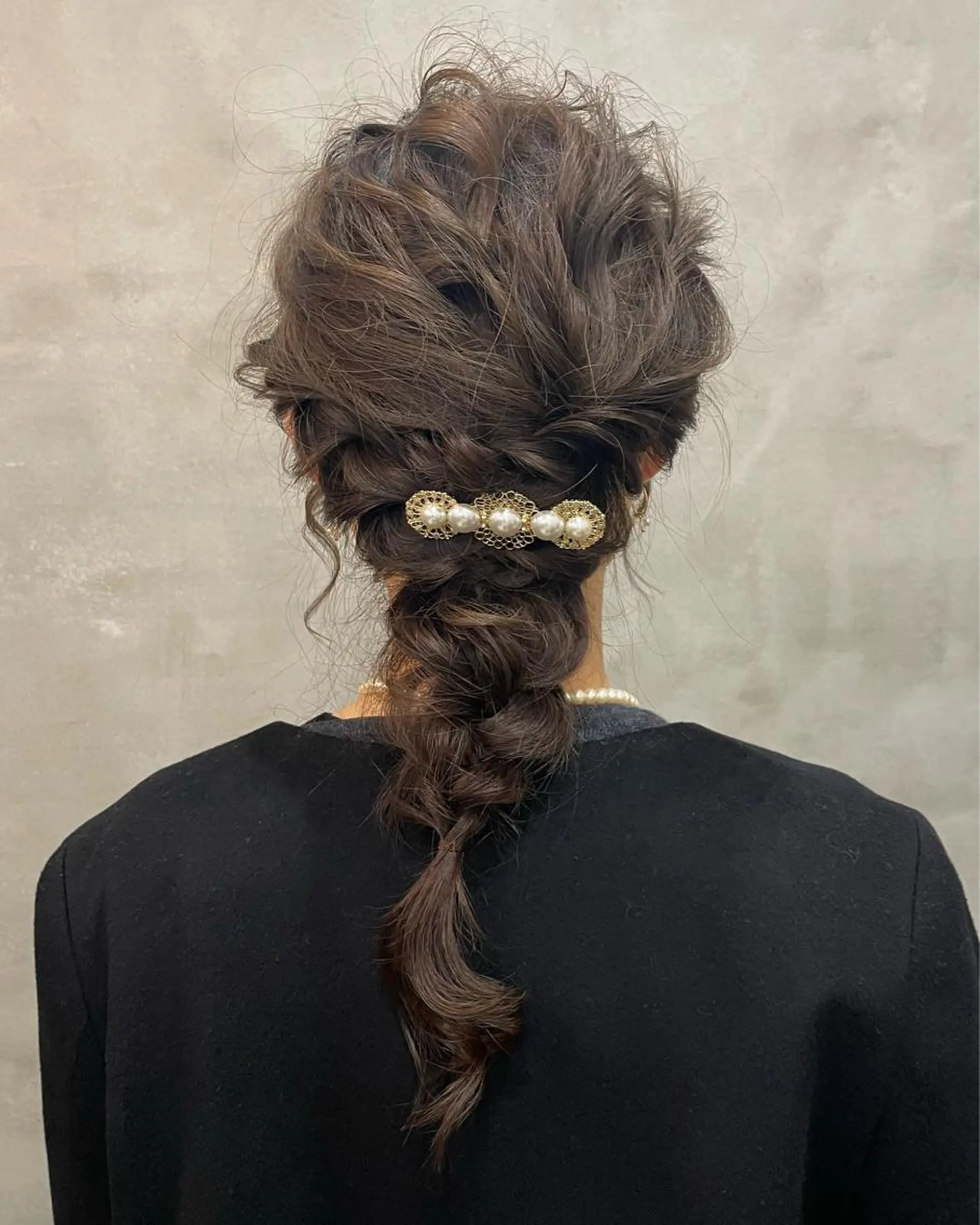 セミロング ヘアアレンジ ヘアセット 【ピンク/韓国ヘア/ ヘアセット】亜海のヘアスタイル