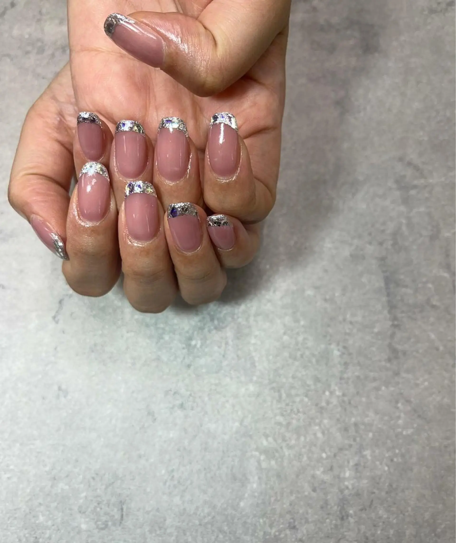 ネイル フレンチネイル ガラスフレンチ ワンカラーネイル ピンク ハンドネイル FASTNAIL PLUS 新宿店のネイルデザイン