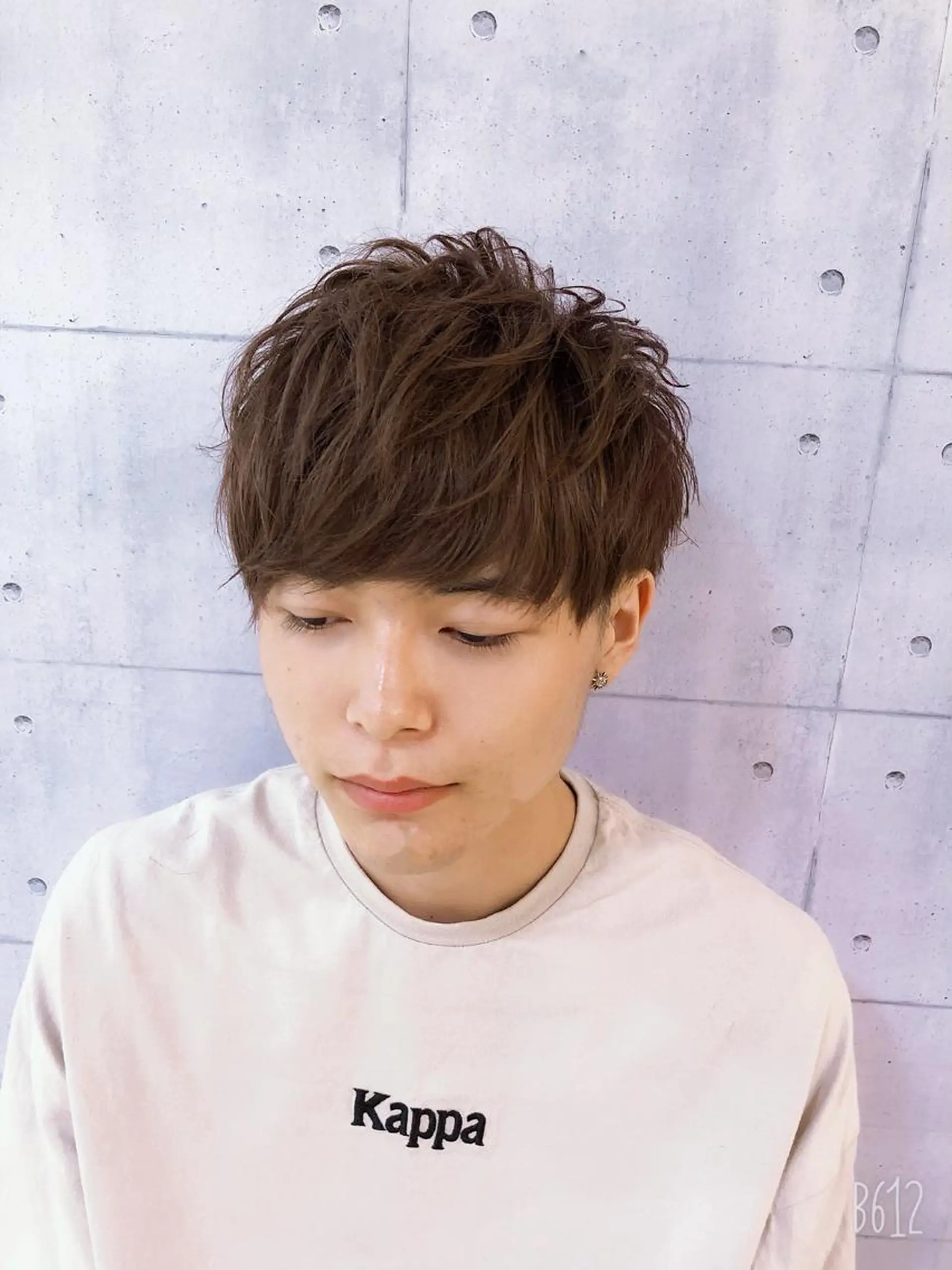 ショート カラー メンズ ダブルカラー 髪質改善× ハイライト溝江のヘアスタイル