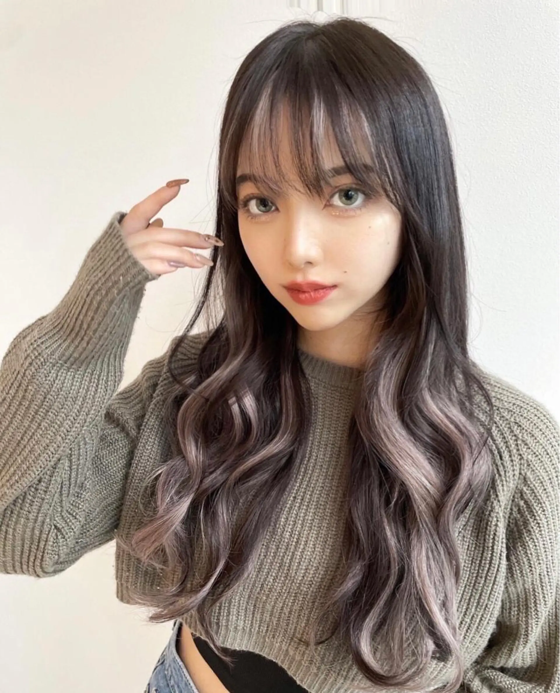 ロング カラー バレイヤージュ 黒髪 エクステ レイヤーカット Hair mission【ヘアーミッション】心斎橋所属・エクステ／レイヤー 落合/心斎橋のヘアスタイル