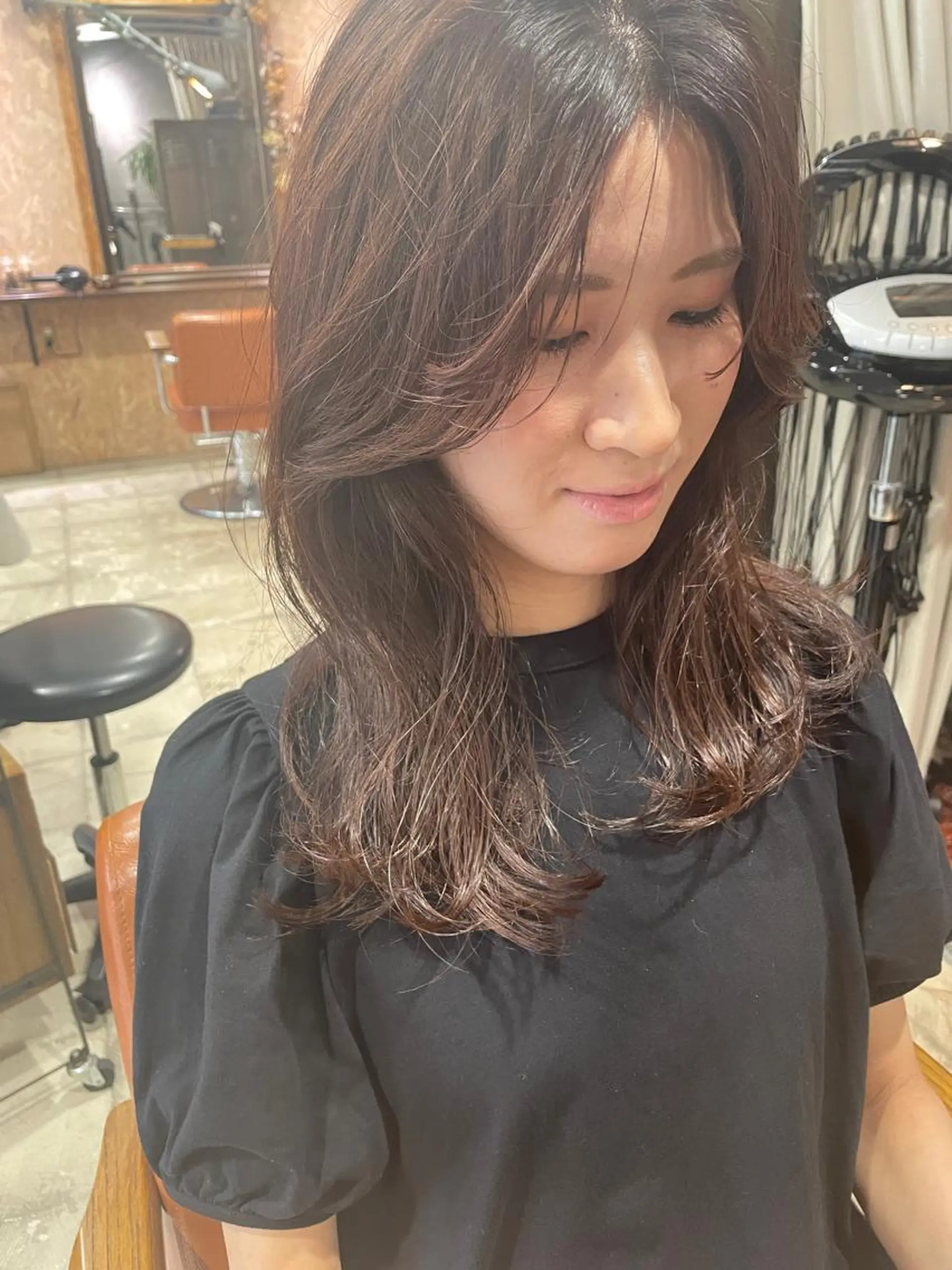 ロング 韓国風ヘア カット ヘアカラー トリートメント さの あやねのヘアスタイル