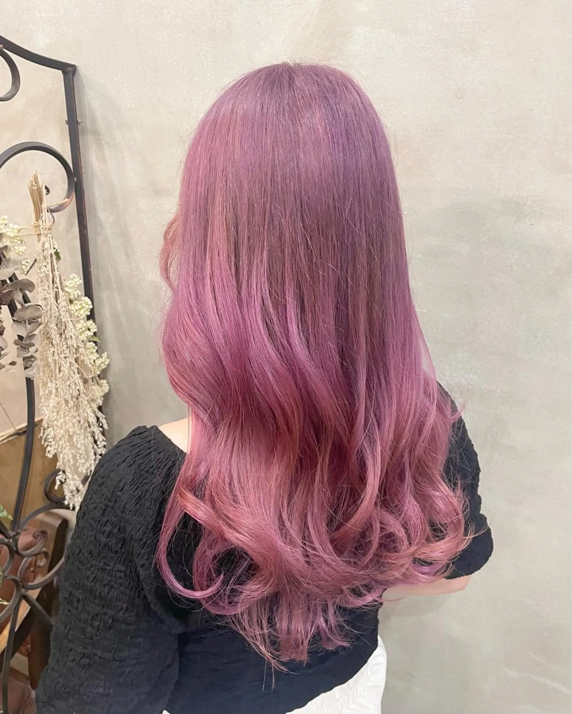 セミロング カラー ヘアアレンジ ヘアカラー 【ピンク/韓国ヘア/ ヘアセット】亜海のヘアスタイル