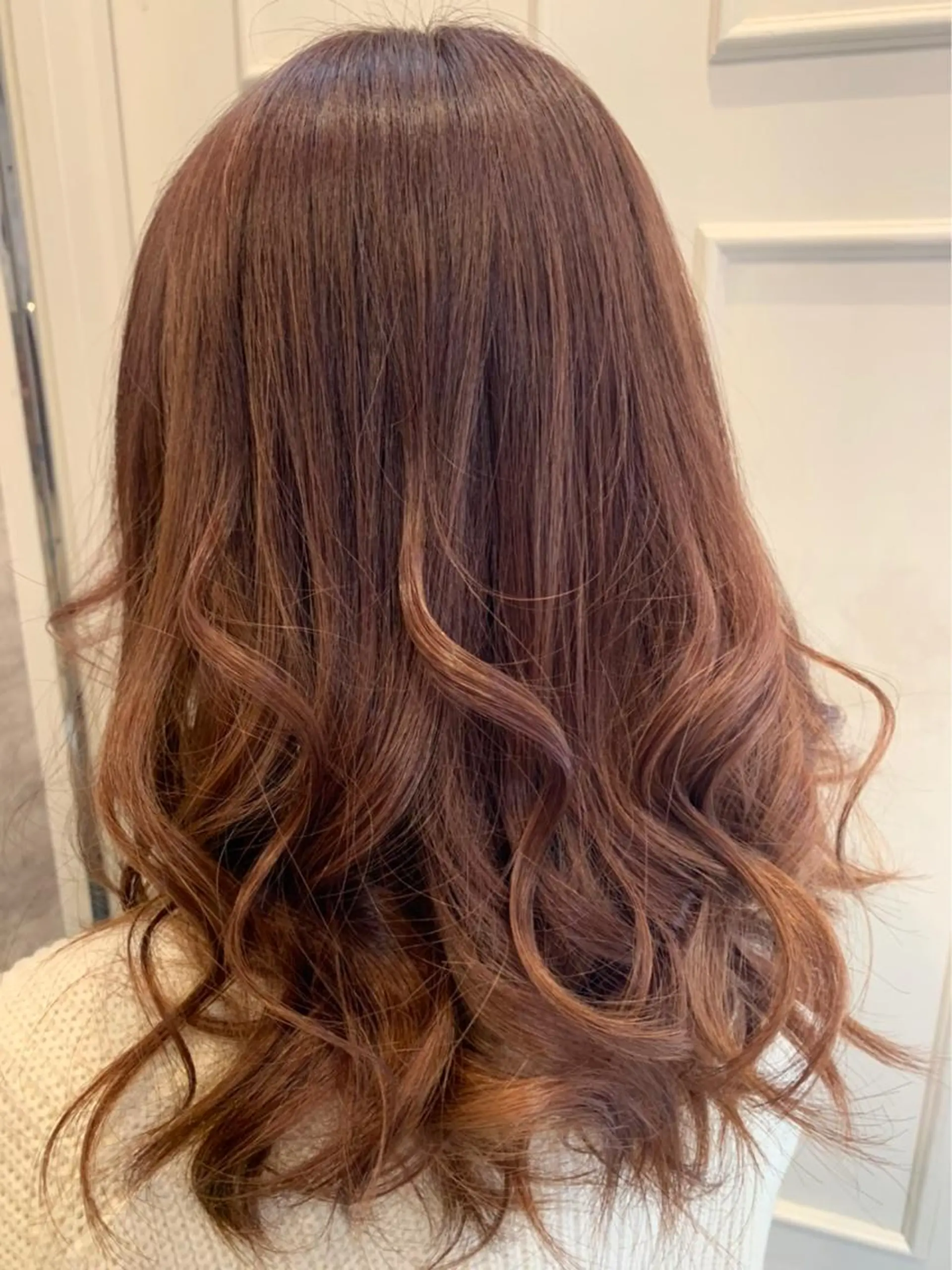 セミロング カラー ベージュカラー オレンジ オレンジベージュ 🫟Blanco🫟 Color&Careのヘアスタイル