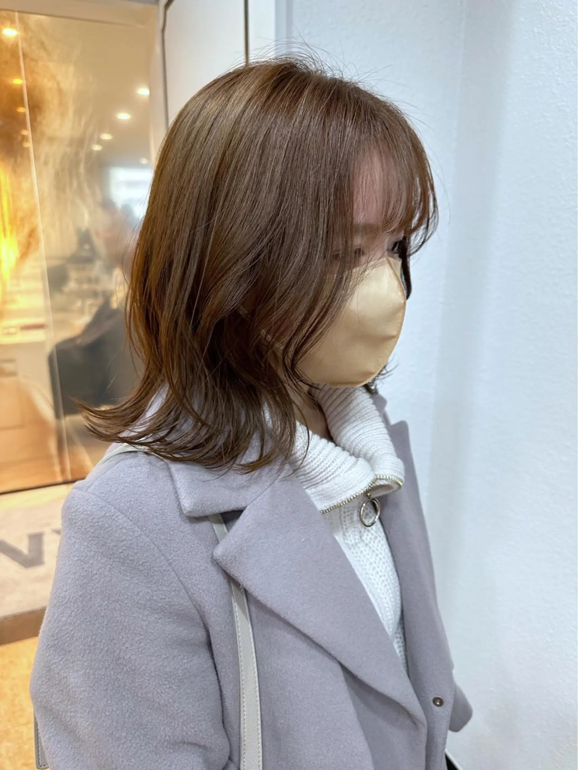 ミディアム カラー ヘアカラー トリートメント ベージュ/インナー カラー🤍Rieのヘアスタイル