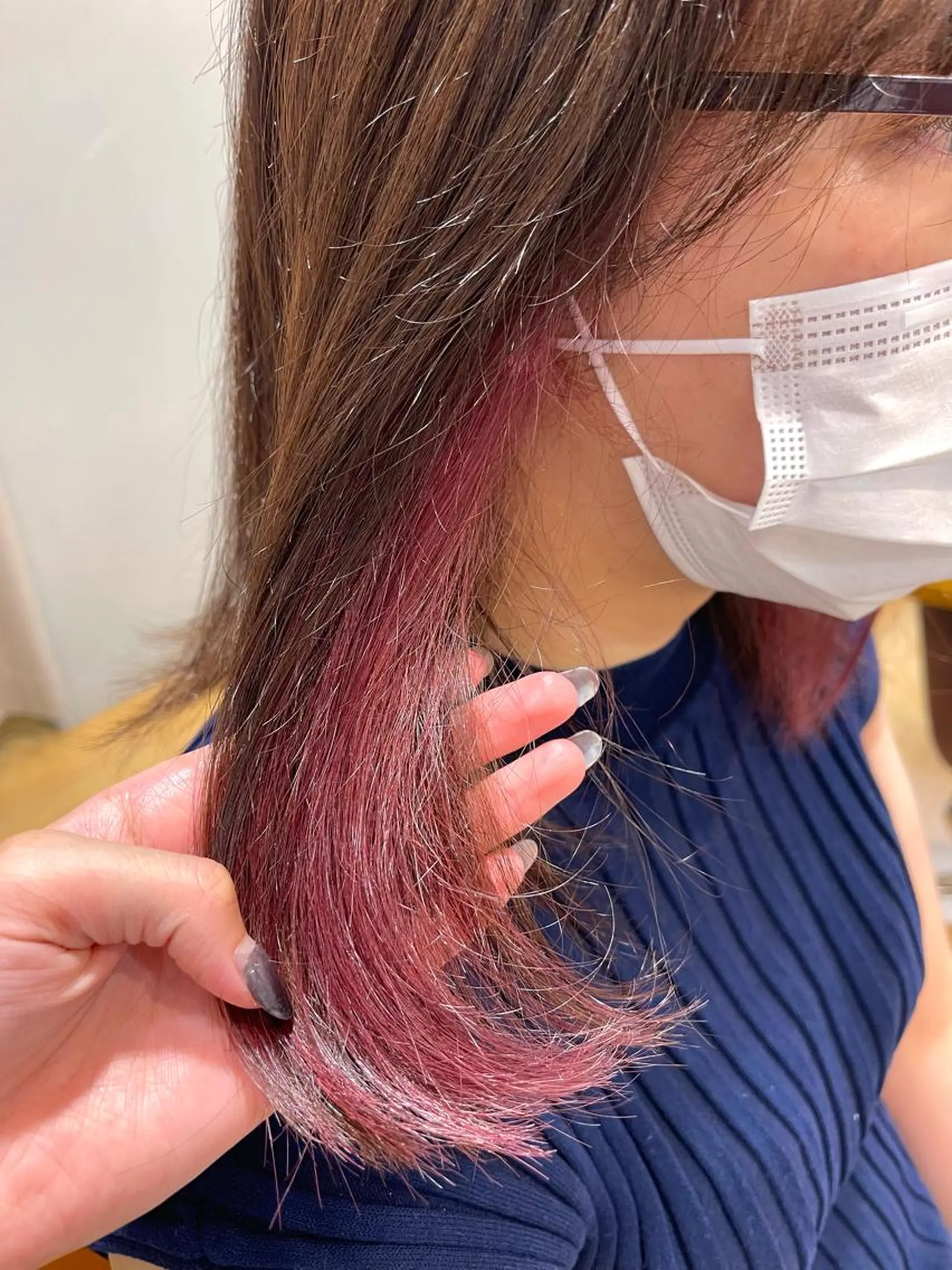 カラー インナーカラー ピンクカラー noa  🦋 ブリーチ/暖色のヘアスタイル