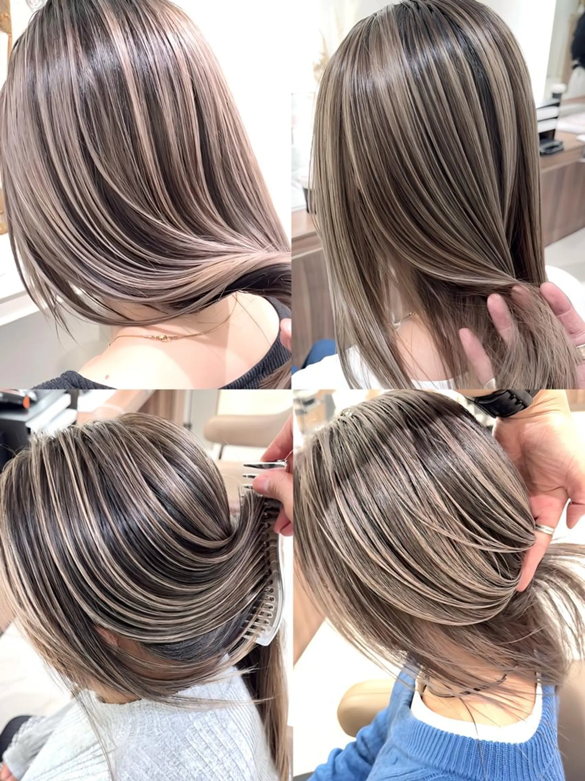 カラー ロング バレイヤージュ 髪質改善 レイヤーカット カット ヘアカラー トリートメント 山崎俊輔/髪質改善 /バレイヤージュのヘアスタイル