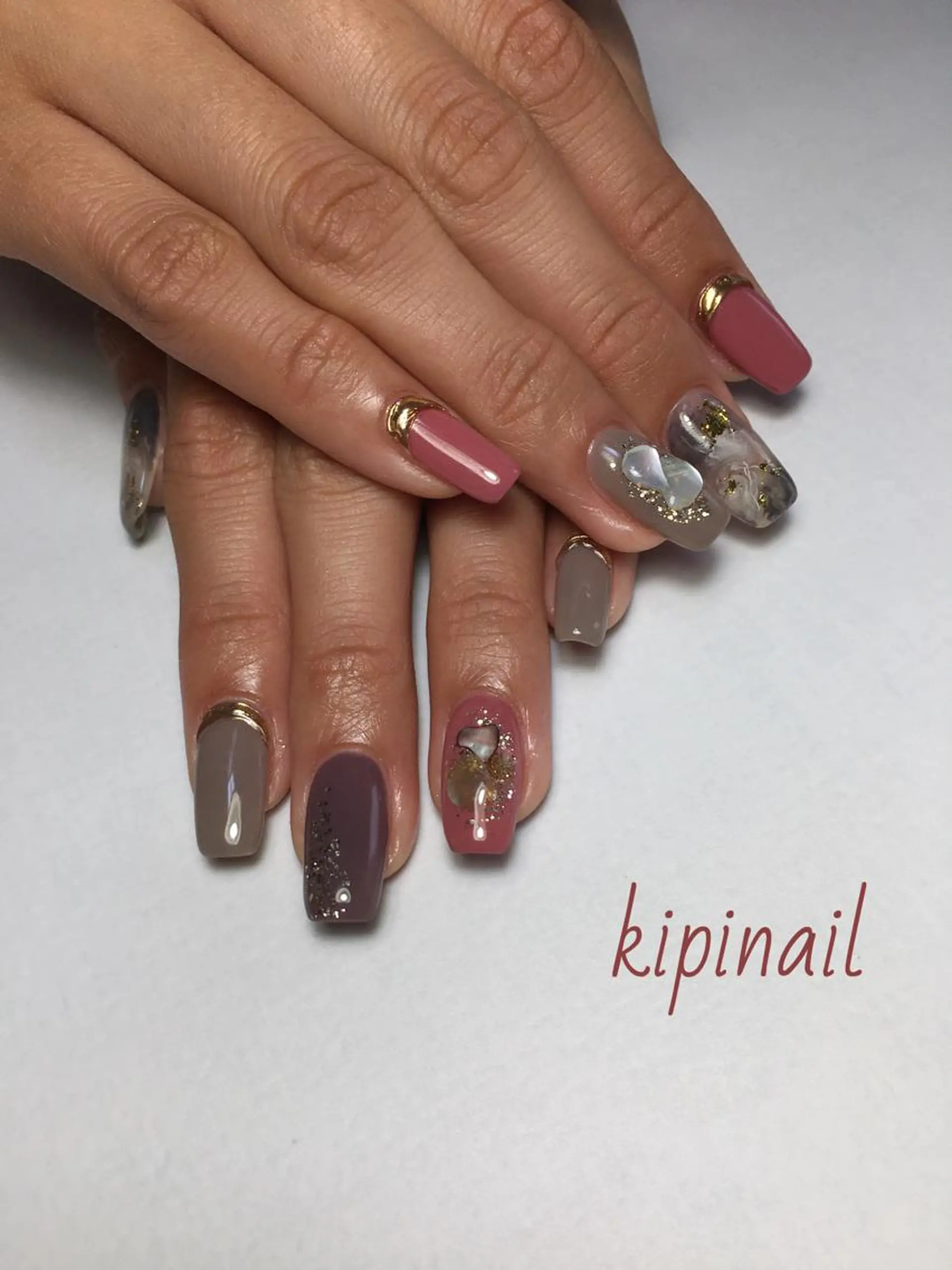 ネイル ミラーネイル kipinail 川﨑えりかのネイルデザイン