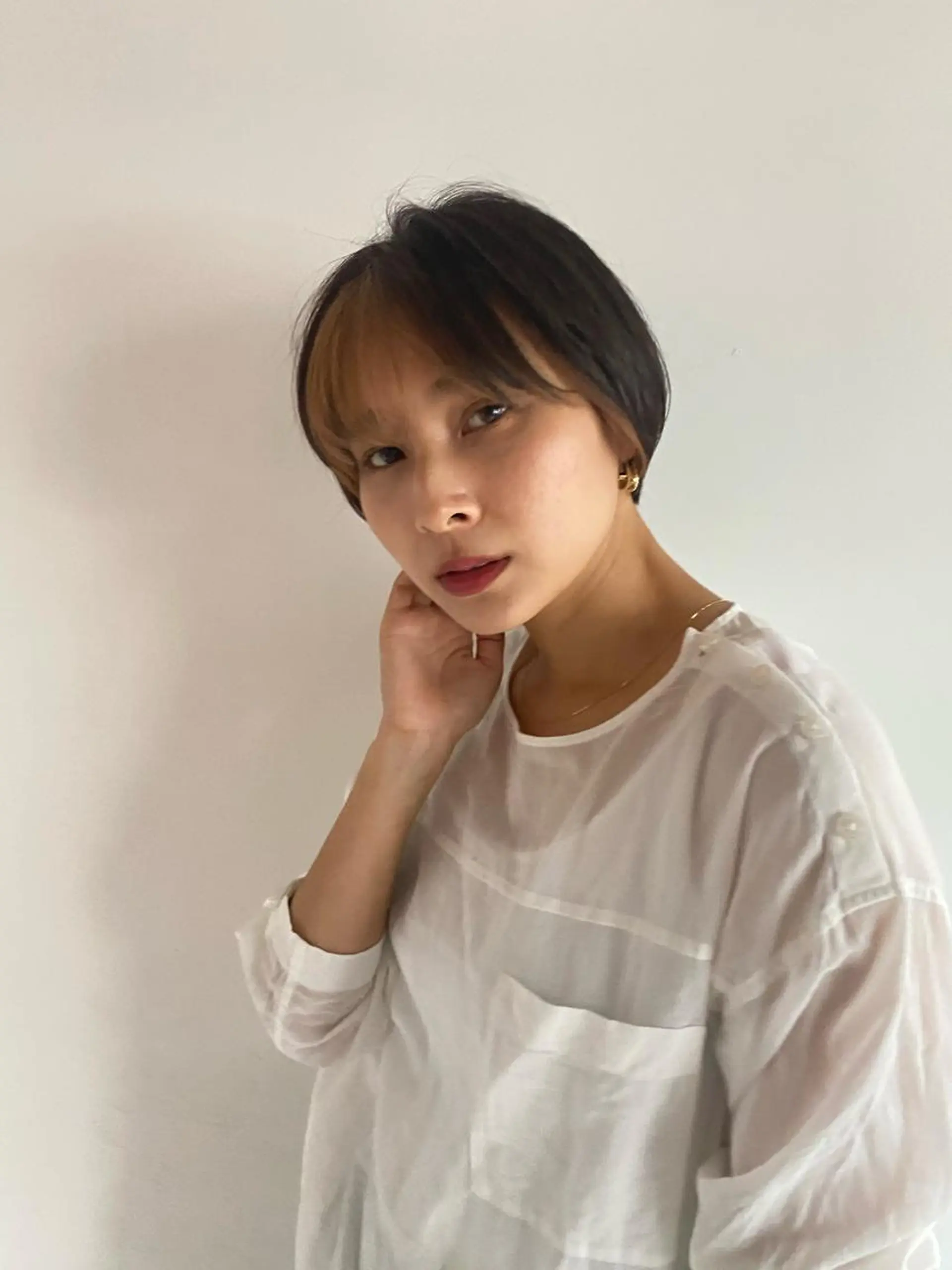 ショート カラー ミストバング  フェイスフレーミング 三宅 涼馬のヘアスタイル