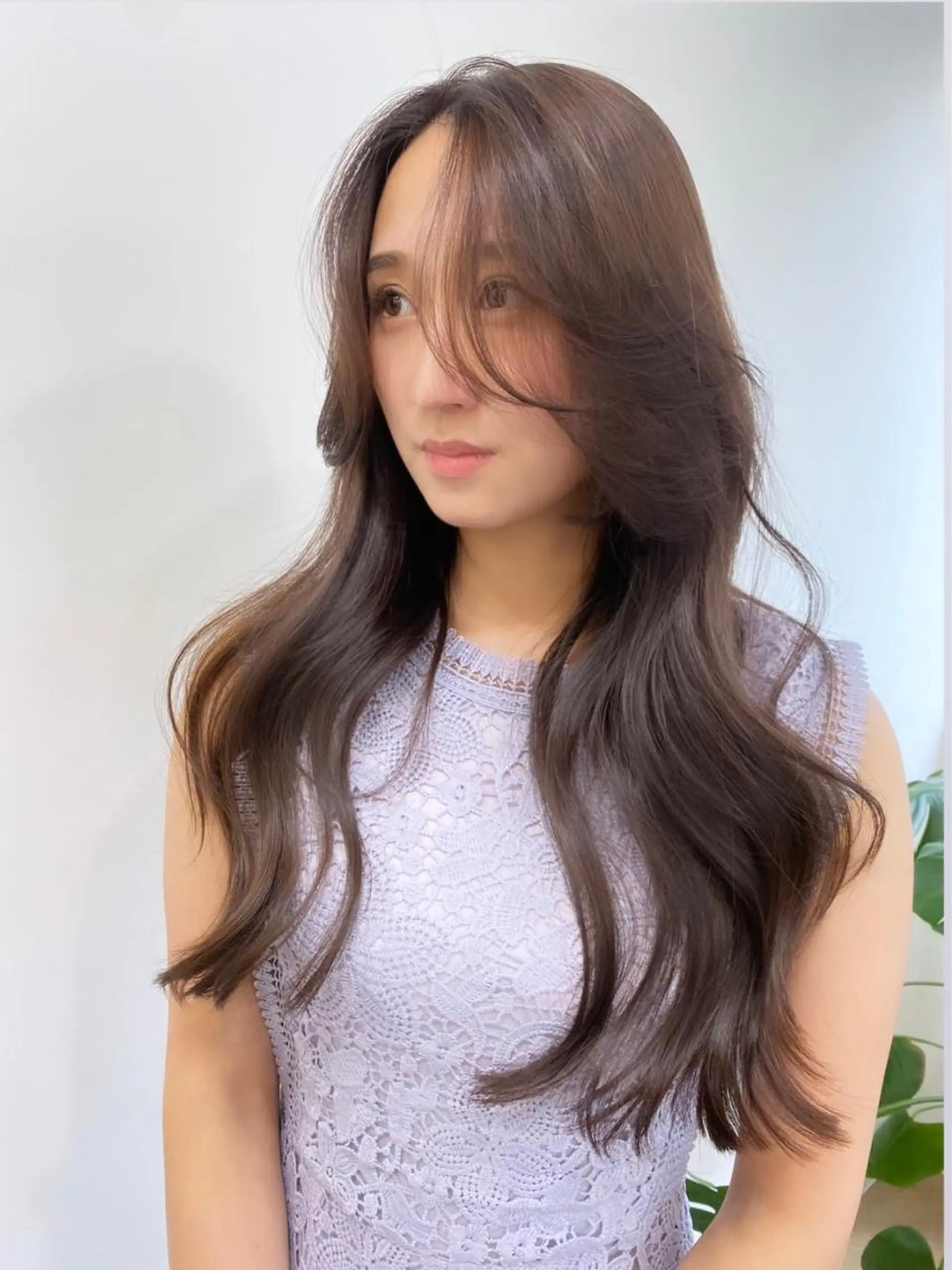 ロング カラー カット ヘアカラー トリートメント 韓国風×透明感カラー 髪質改善オタベシンヤのヘアスタイル