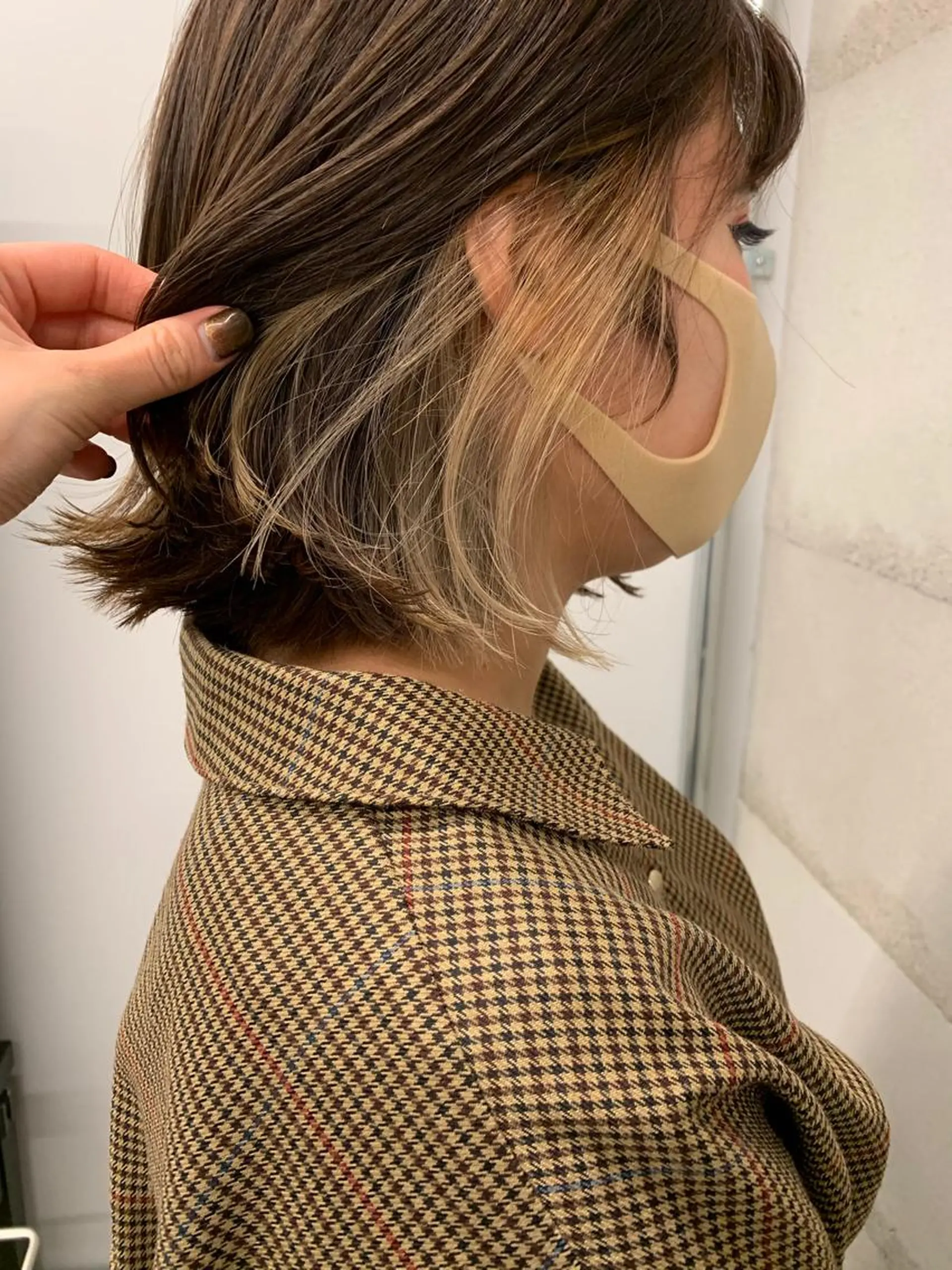 ショート カラー 透明感/オリーブ/ グレージュ/YUKAのヘアスタイル