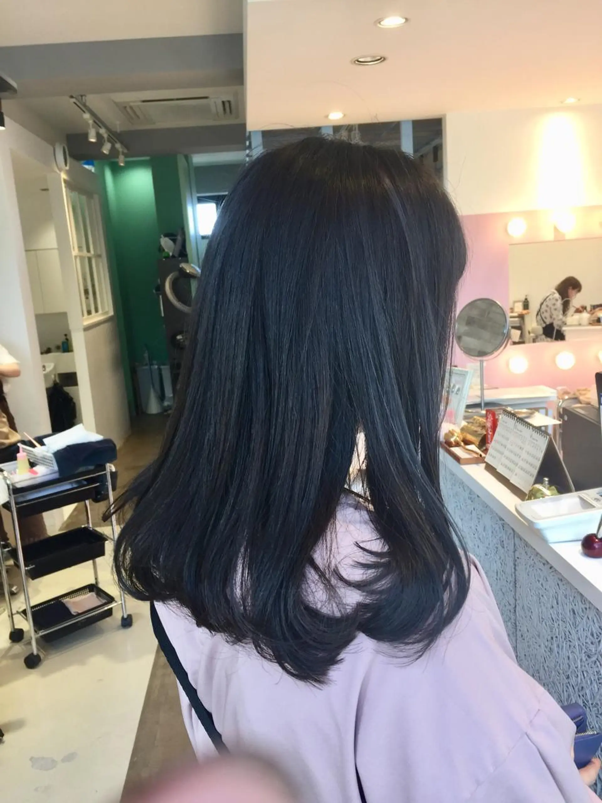 セミロング カット ヘアカラー トリートメント ヘッドスパ 所渉/韓国レイヤー /ウルフカットのヘアスタイル