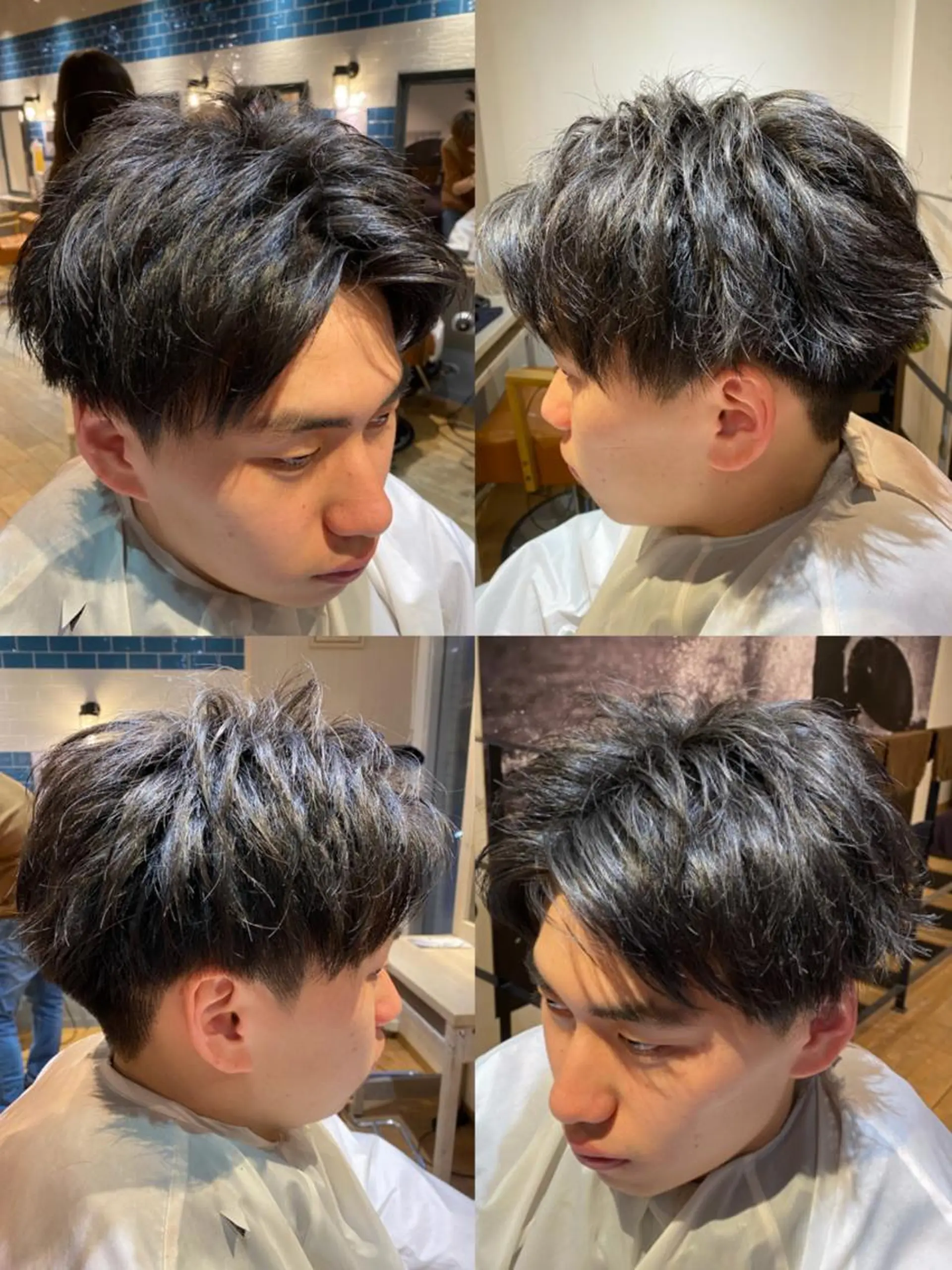 ショート カラー パーマ ヘアアレンジ メンズ 🔥メンズパーマ特 化🔥渡辺一翔🔥のヘアスタイル