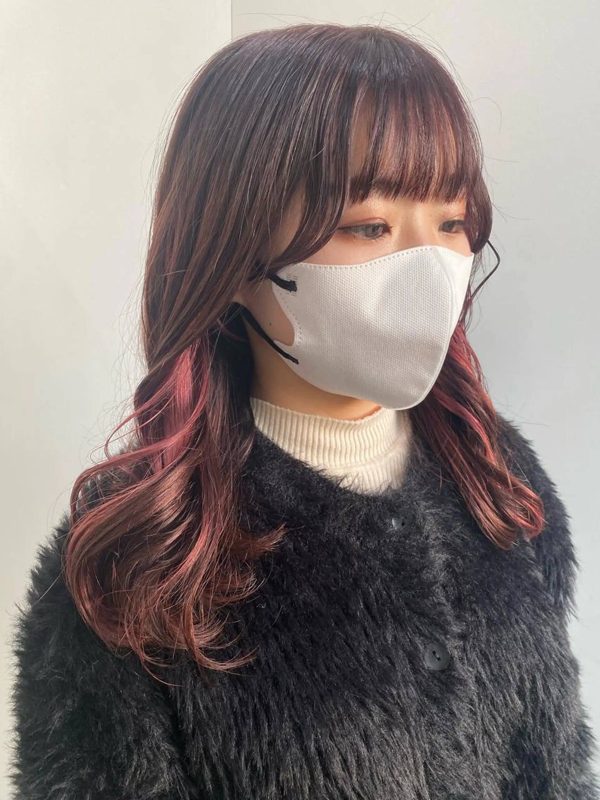 ロング カラー カット ヘアカラー 韓国風レイヤーカット 🍒サンジキ アカリのヘアスタイル