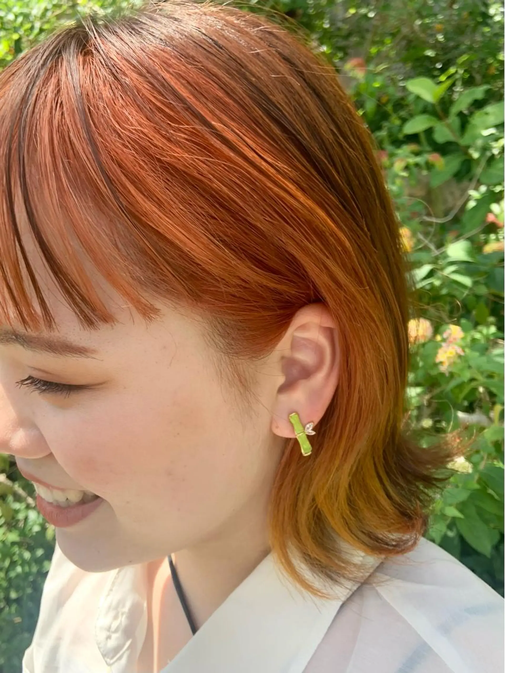 ショート カラー ブラウンカラー オレンジ オレンジブラウン イエローカラー 顔まわりカット/ボブ /🧁とーこ🧁のヘアスタイル