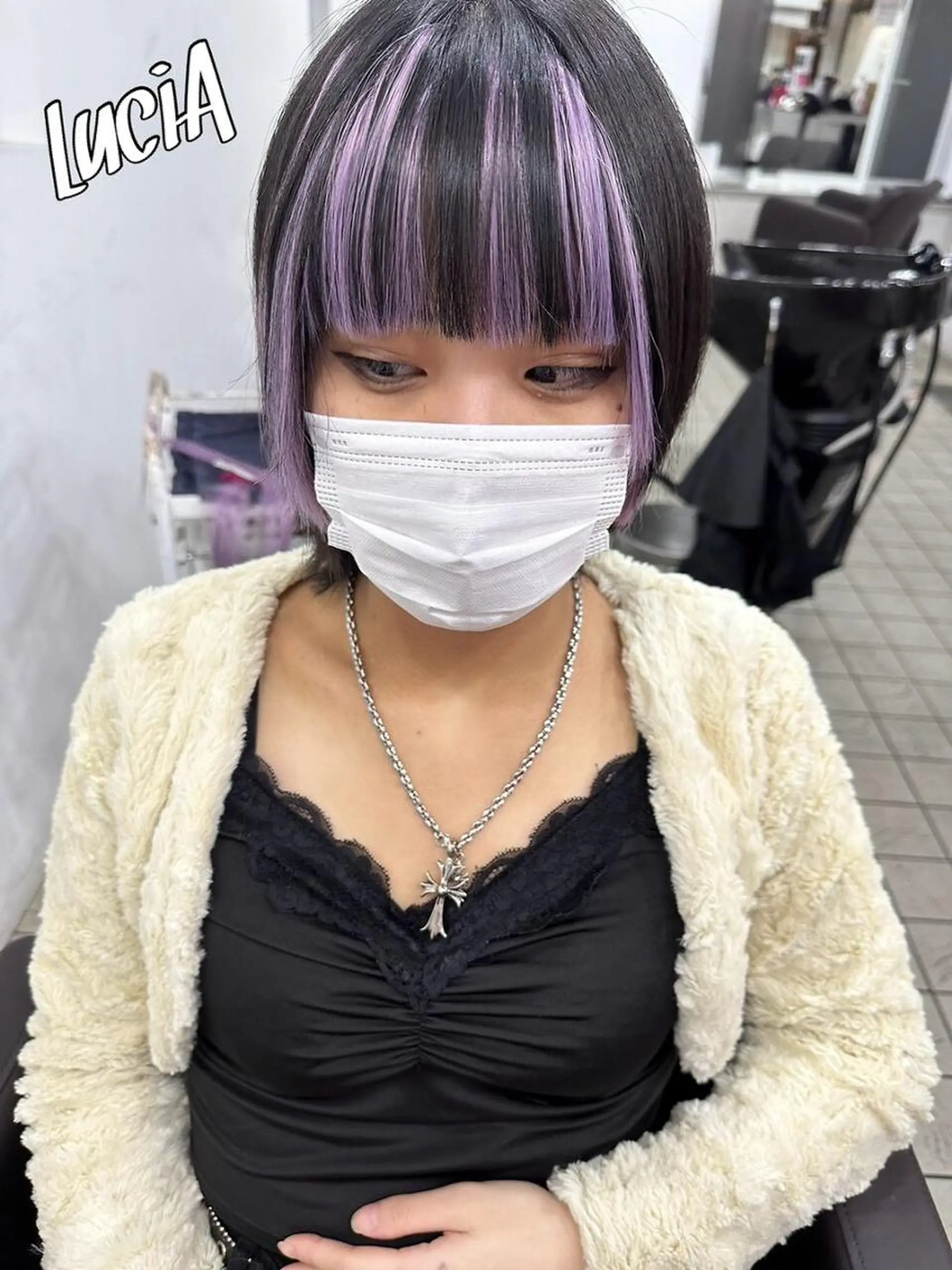 ロング カラー ヘアアレンジ MISAKIエクステ ブリーチ\5900のヘアスタイル