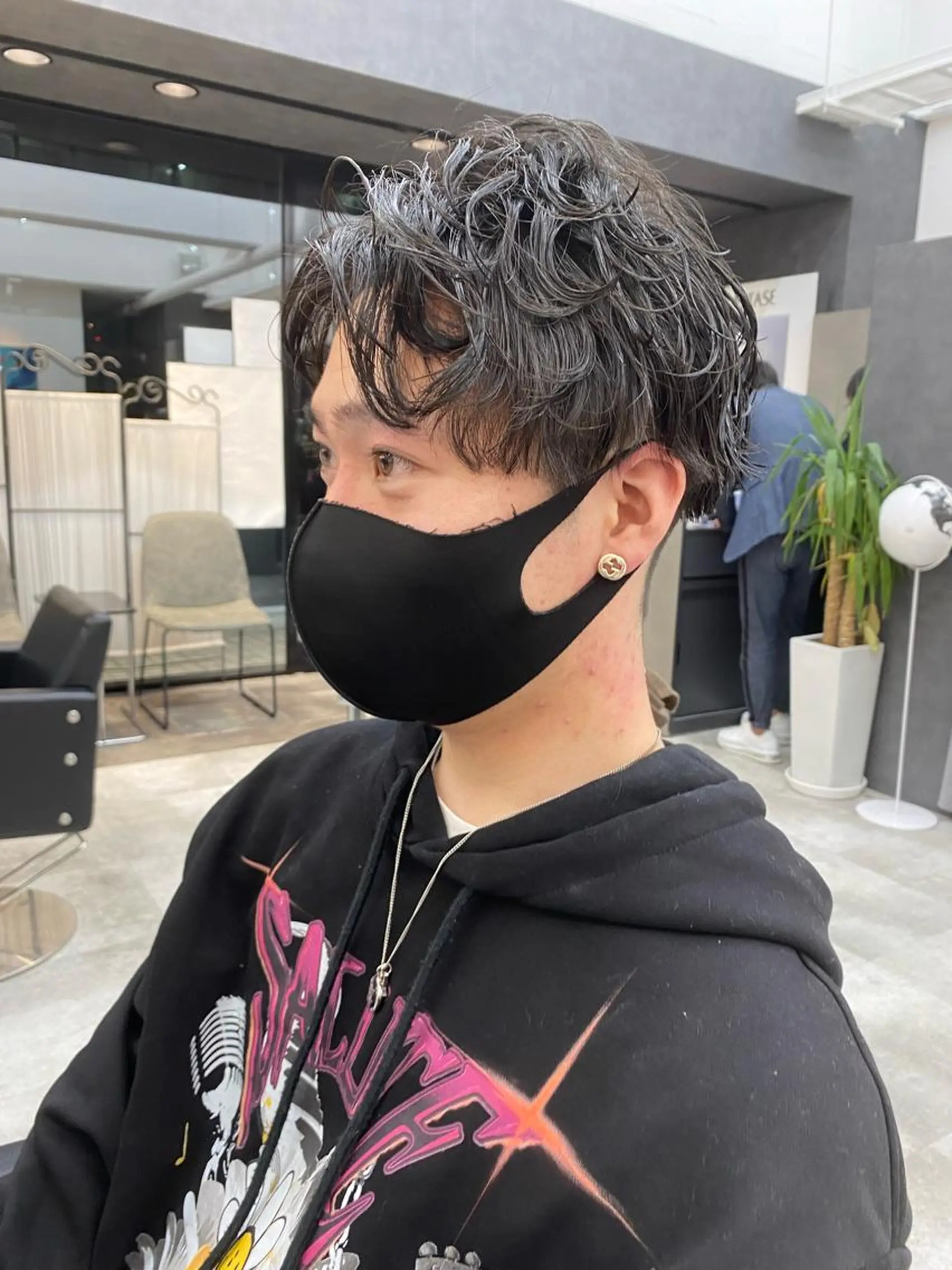 パーマ ヘアアレンジ メンズ カット パーマ 韓国風ハッシュカット 🇰🇷オリーブ職人のヘアスタイル