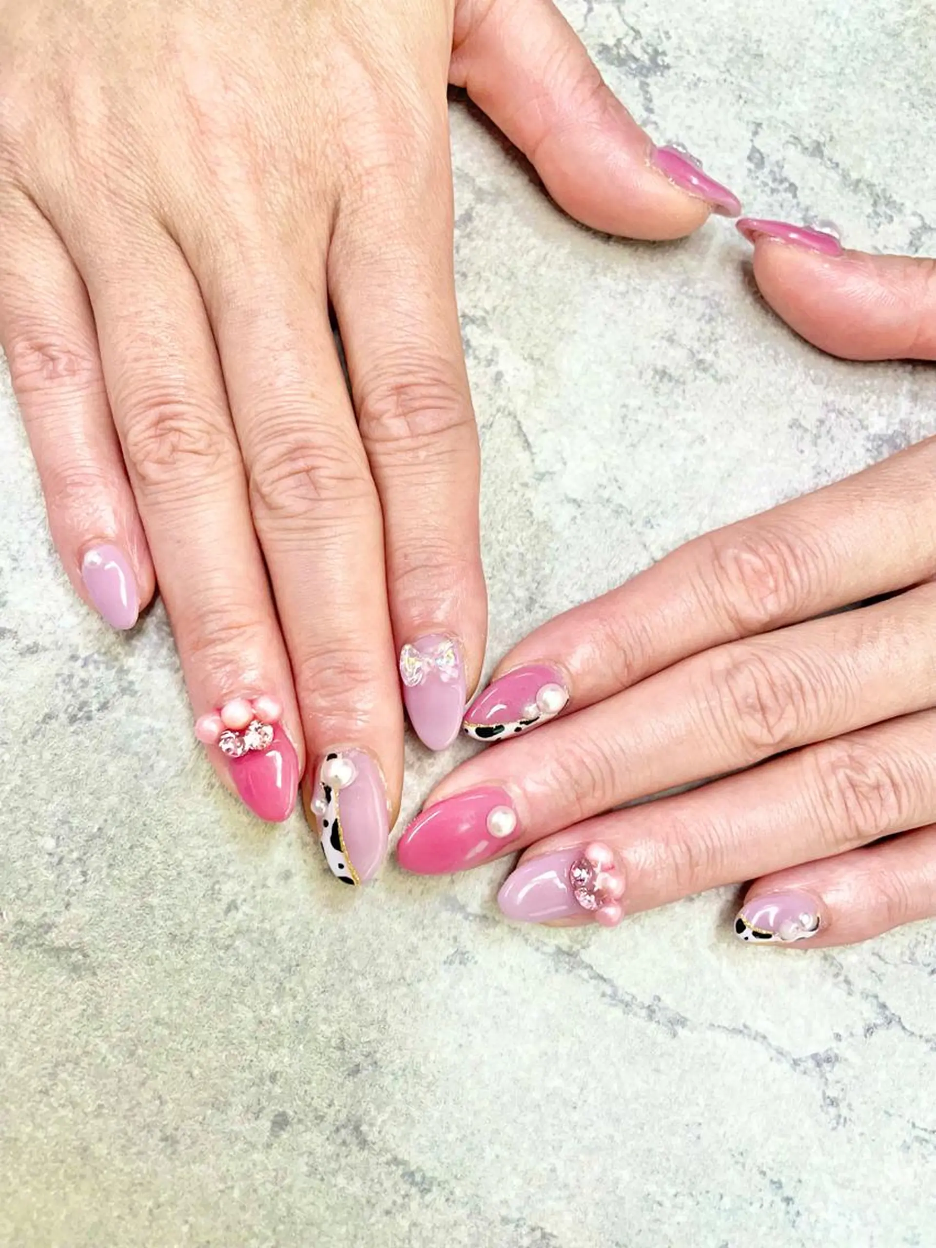 ネイル アートネイル フレンチネイル ジェルネイル ガラスフレンチ グラデーション ハンドネイル ハンドケア FASTNAIL PLUS 新宿店のネイルデザイン